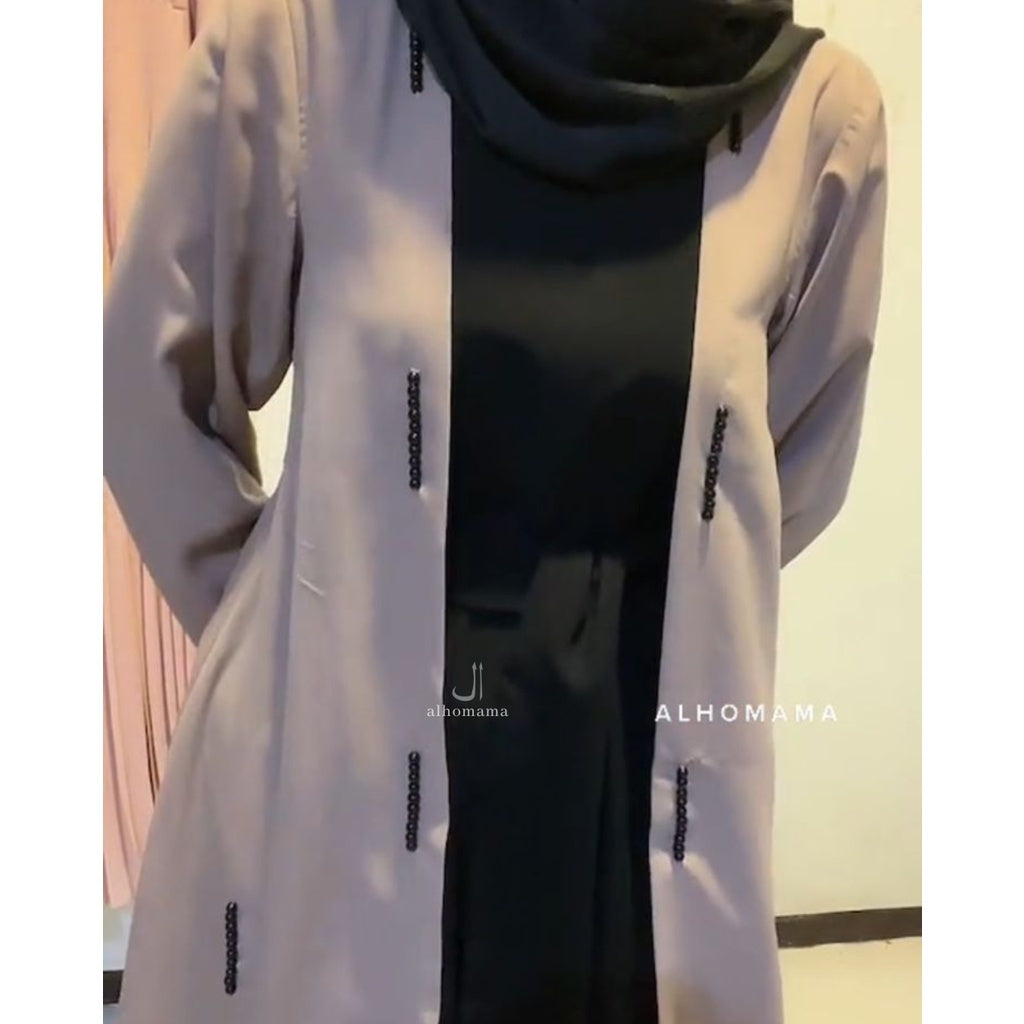Women Abaya 2 Pieces Dress with Outer and Ribbon | Zhaviah