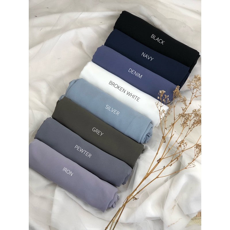 Black and Blue Chiffon Pashmina Hijab | Zhaviah