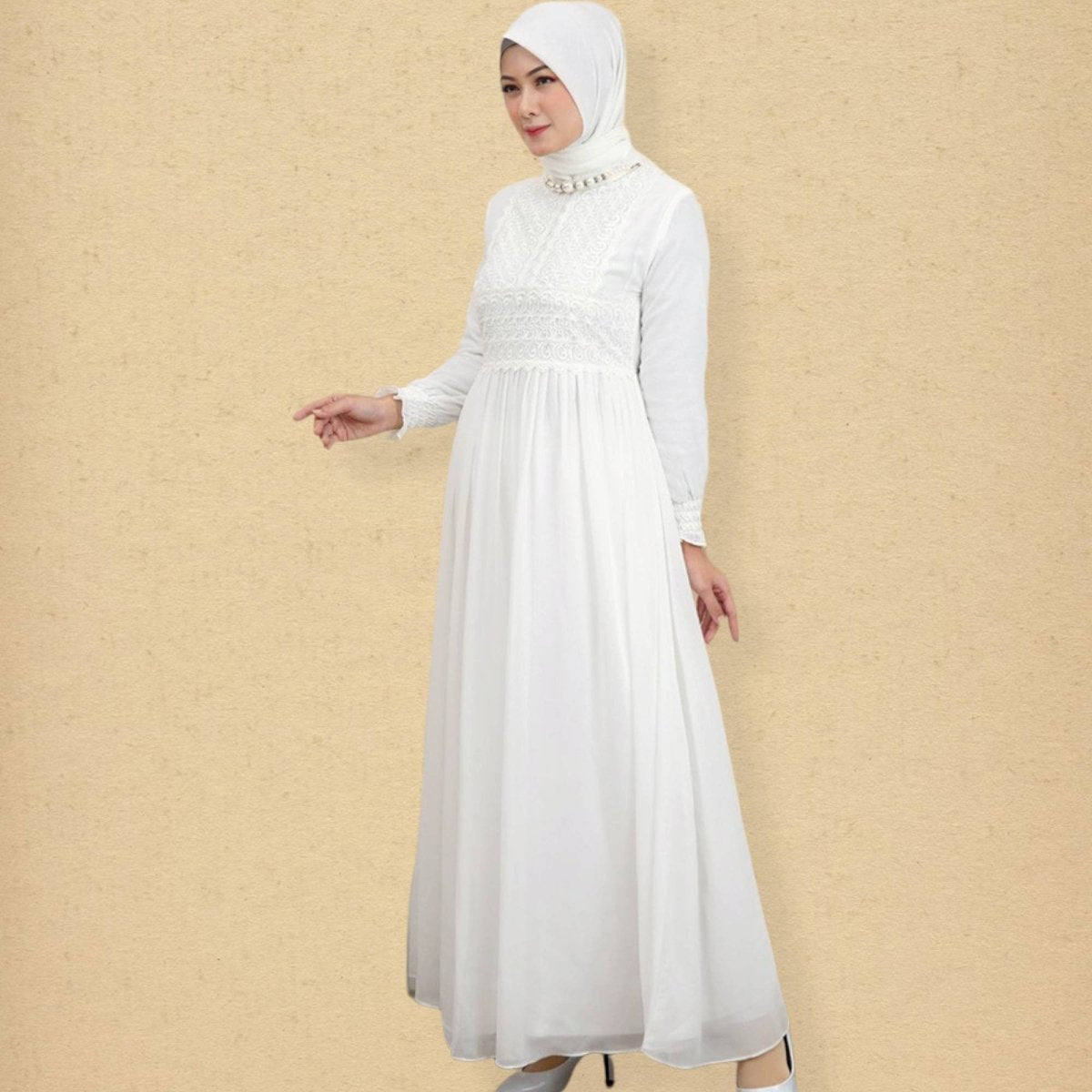 White Abaya Dress - Zhaviah