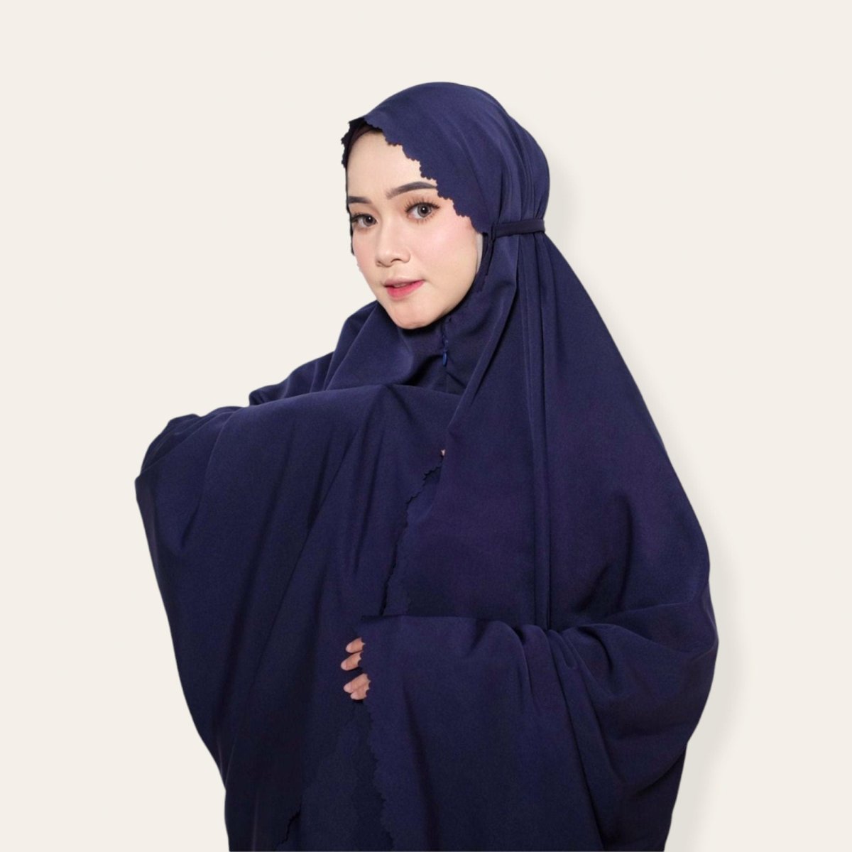 blue Modest Salah Prayer Robe Silk Abaya for Women Muslim