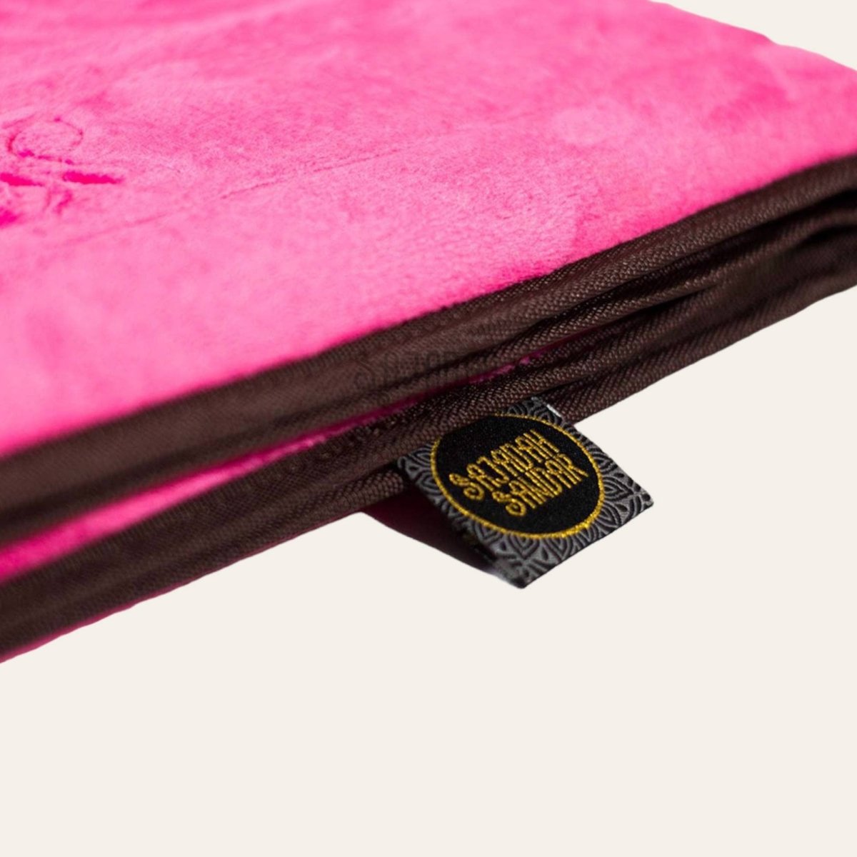 Pink Prayer mat Lay Back Rest Islamic Janamaz