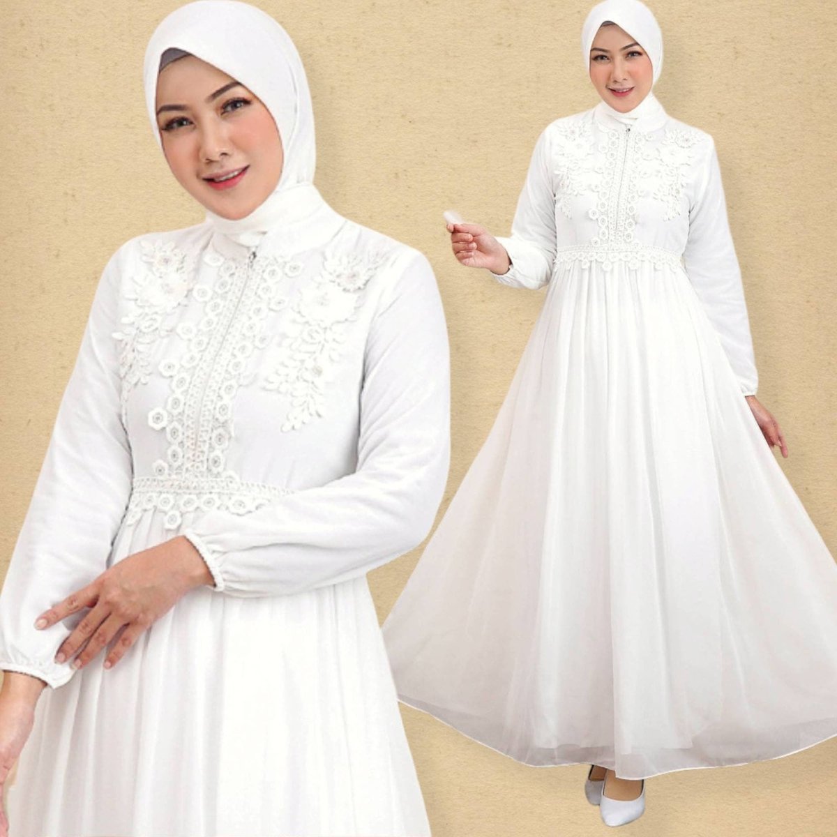 White Abaya for Women Modest Muslim Dress - Zhaviah