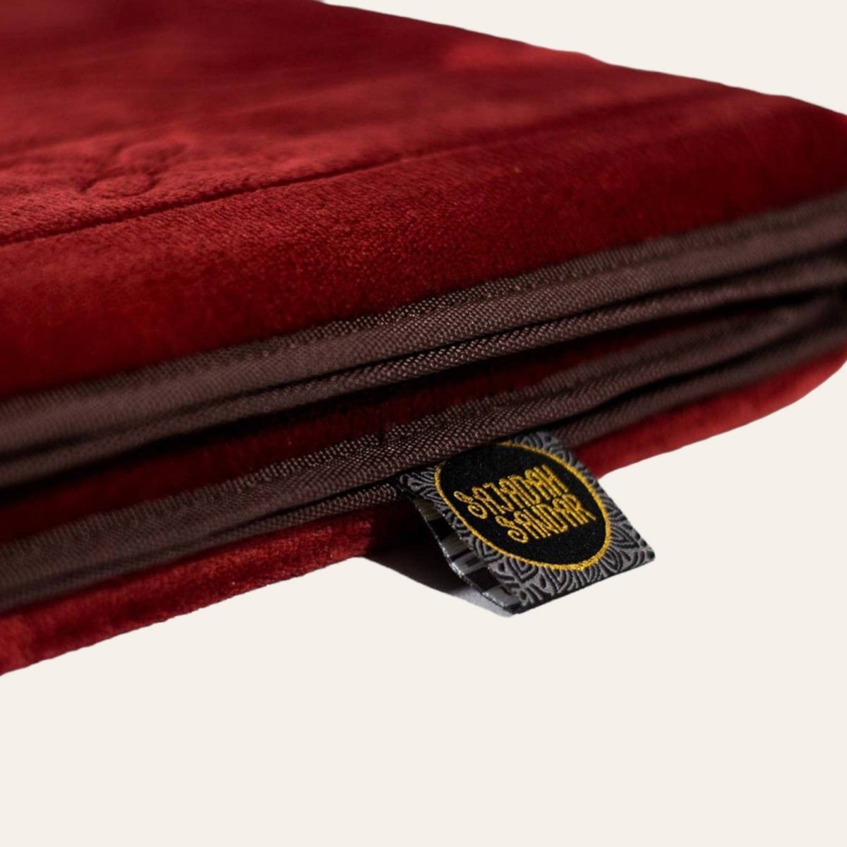 Red Back Rest Soft Prayer Mat For Hajj and Umrah