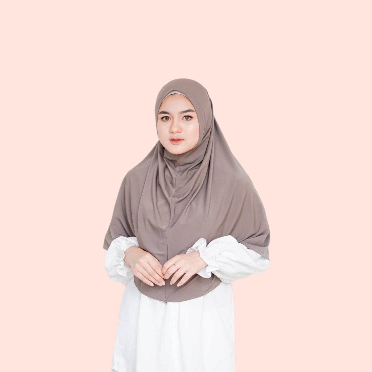 brown Instant Jersey Hijab Khimar