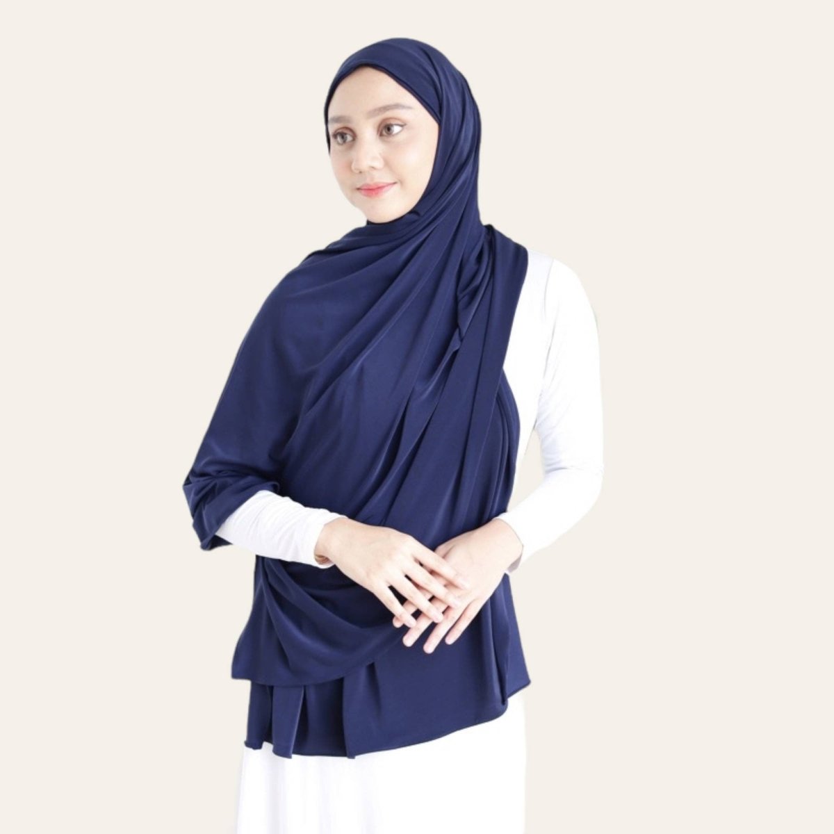blue navy hijab shawl pashmina