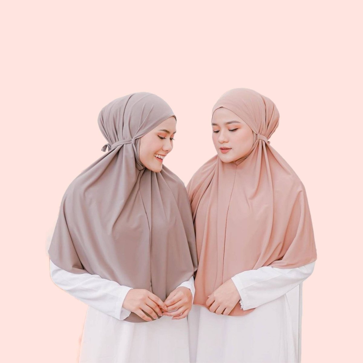 Long Khimar Hijab for Muslim Women, Instant Jersey Hijab Ribbon