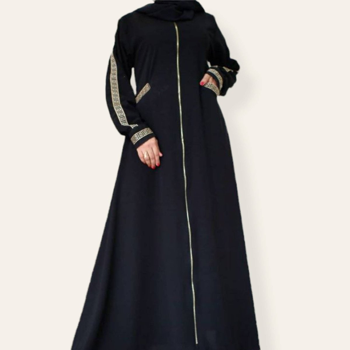 Embroidered Black Dubai Abaya Dress for Women