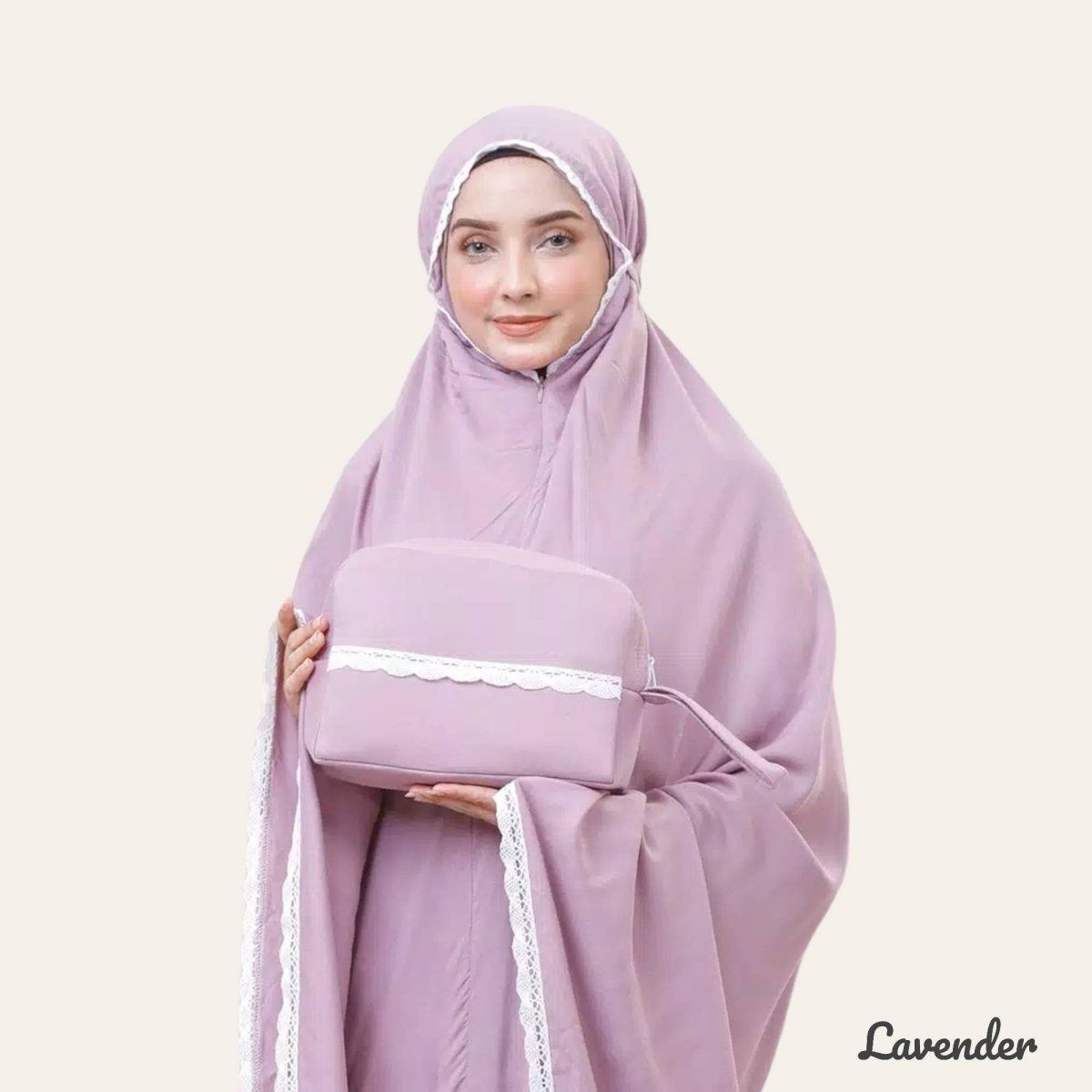 purple Abaya Set Salah Prayer Dress for Women Muslim