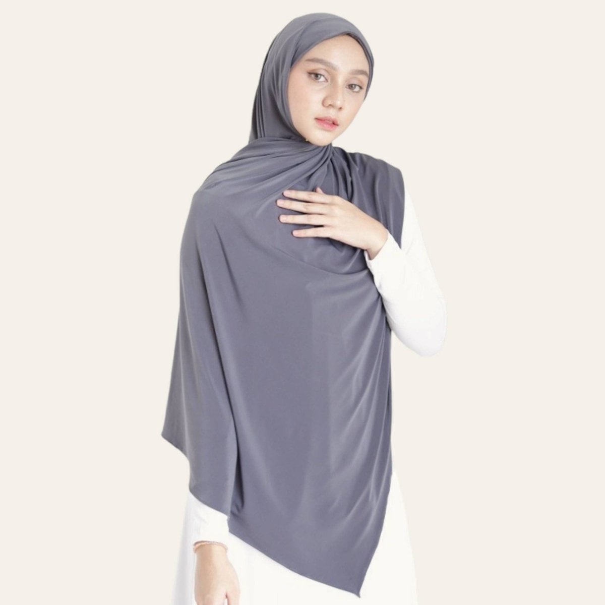 gray hijab shawl pashmina