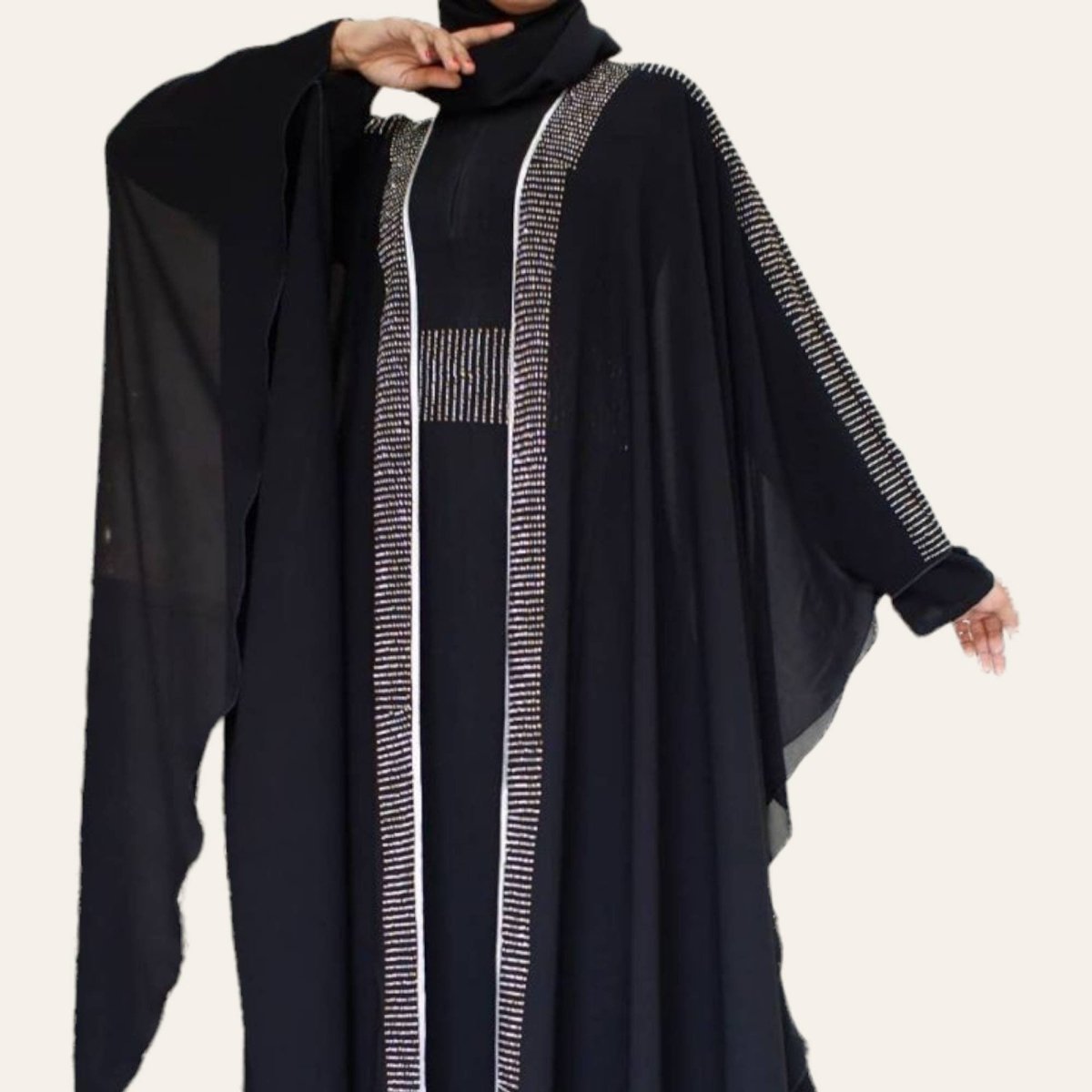 Black Kaftan Abaya Dubai Batwing for Women Muslim