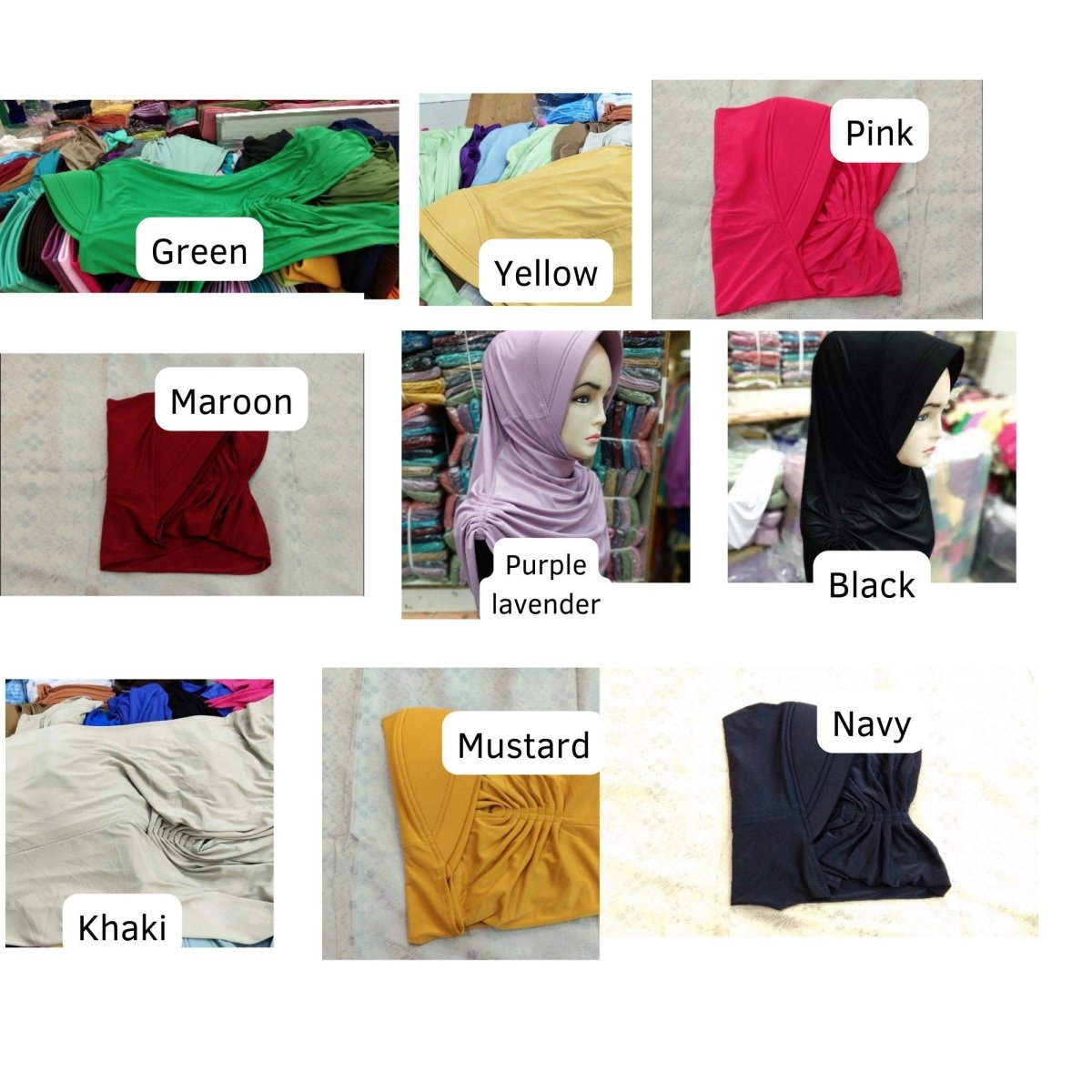 Plain Khimar Veil, Ruffle Hijab Rumina