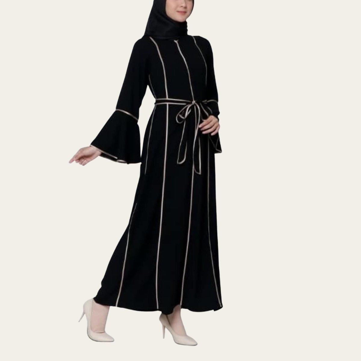 Black Abaya for Women with Belt | Zhaviah