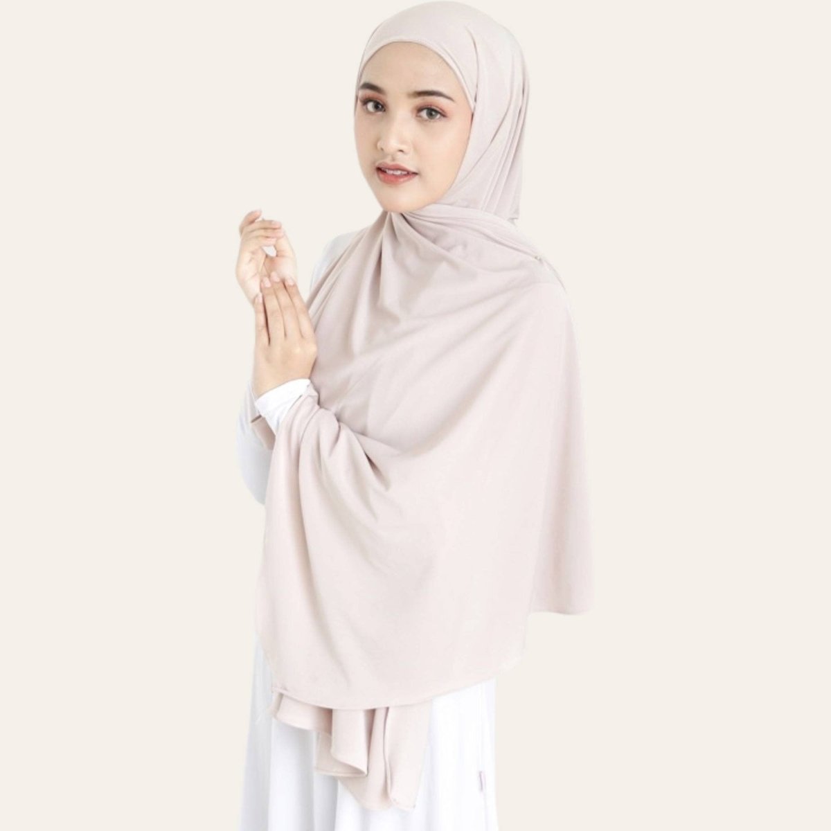 cream beige hijab shawl pashmina