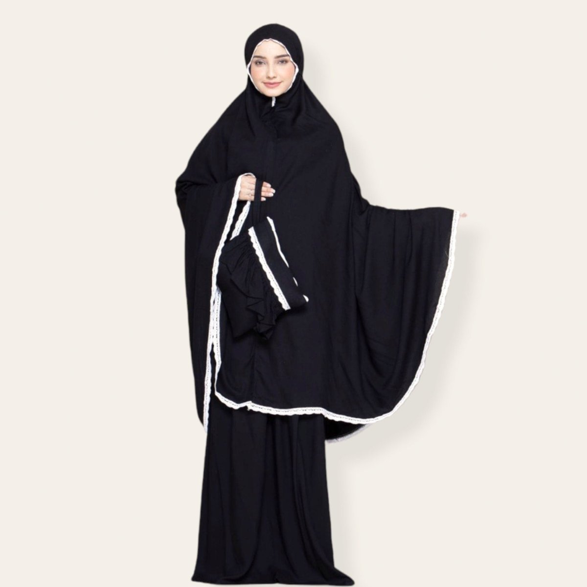 Black Salah Prayer Robe for Women Muslim