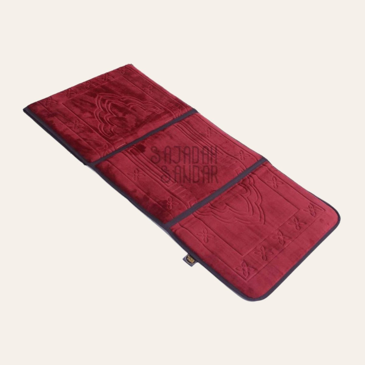 Red Back Rest Soft Prayer Mat For Hajj and Umrah