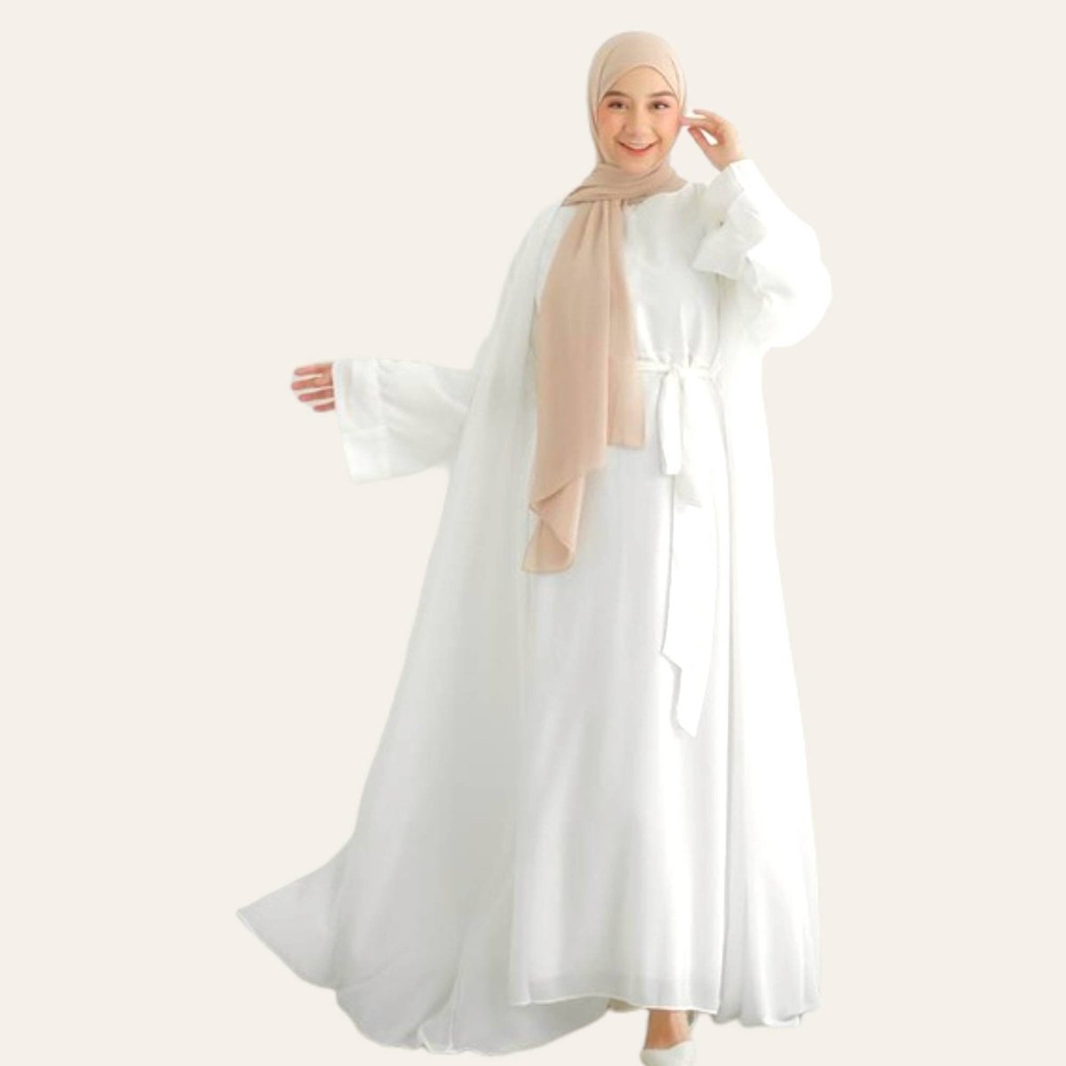 White Abaya for Women Modest Muslim Dress - Zhaviah