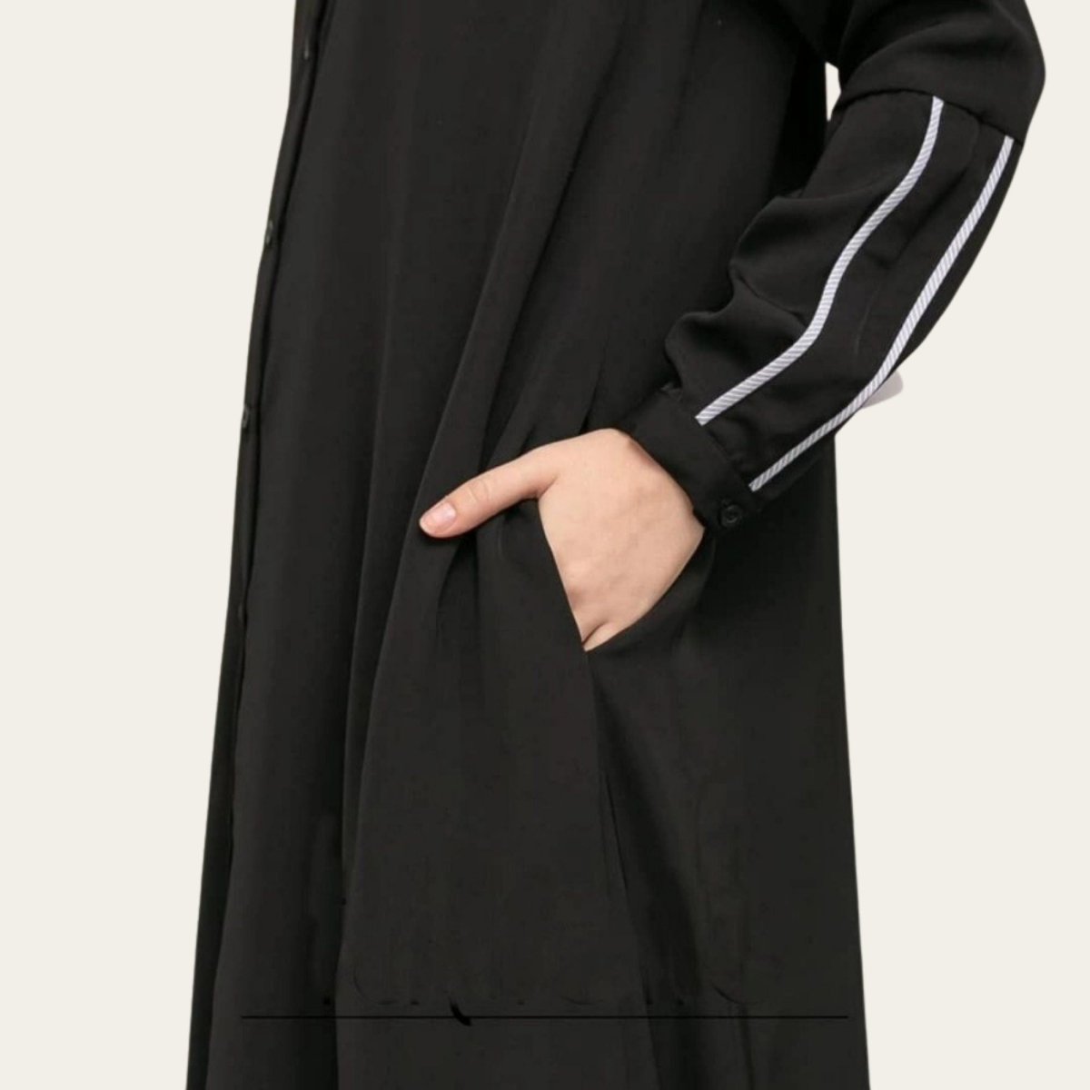 Black Turkish Abaya for Hajj and Umrah with Pocket
