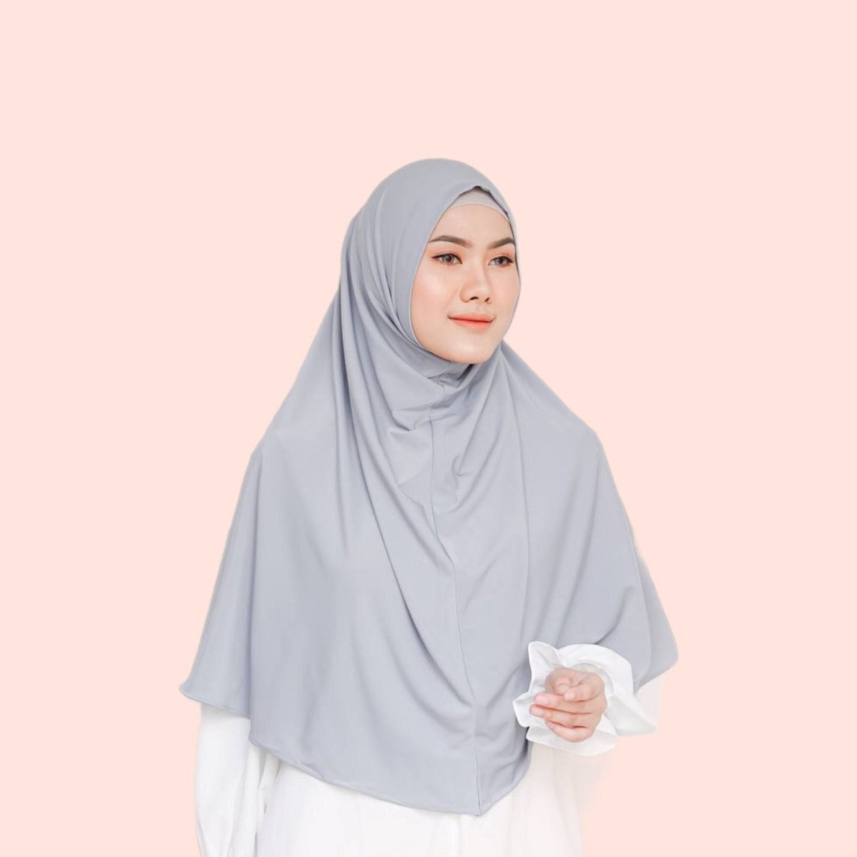 Gray Instant Jersey Hijab Khimar