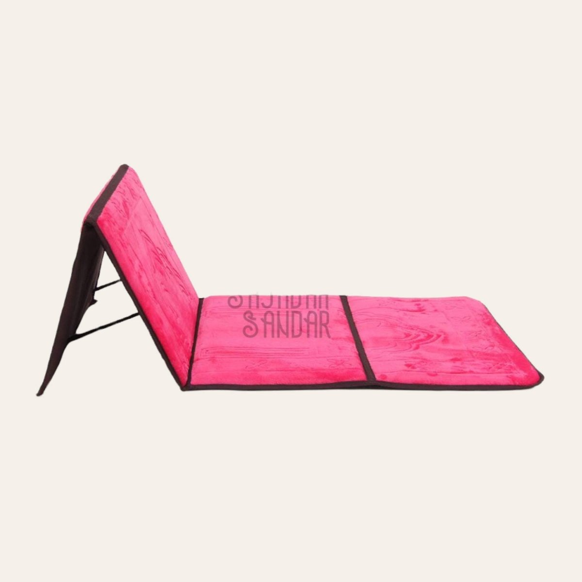 Pink Prayer mat Lay Back Rest Islamic Janamaz