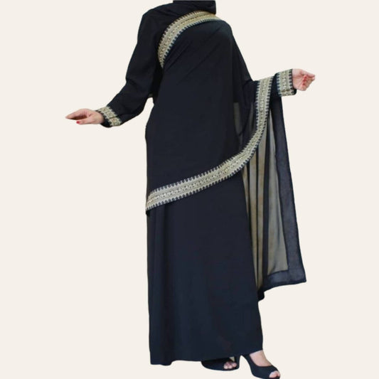 Black Abaya Saree India Dress for Women