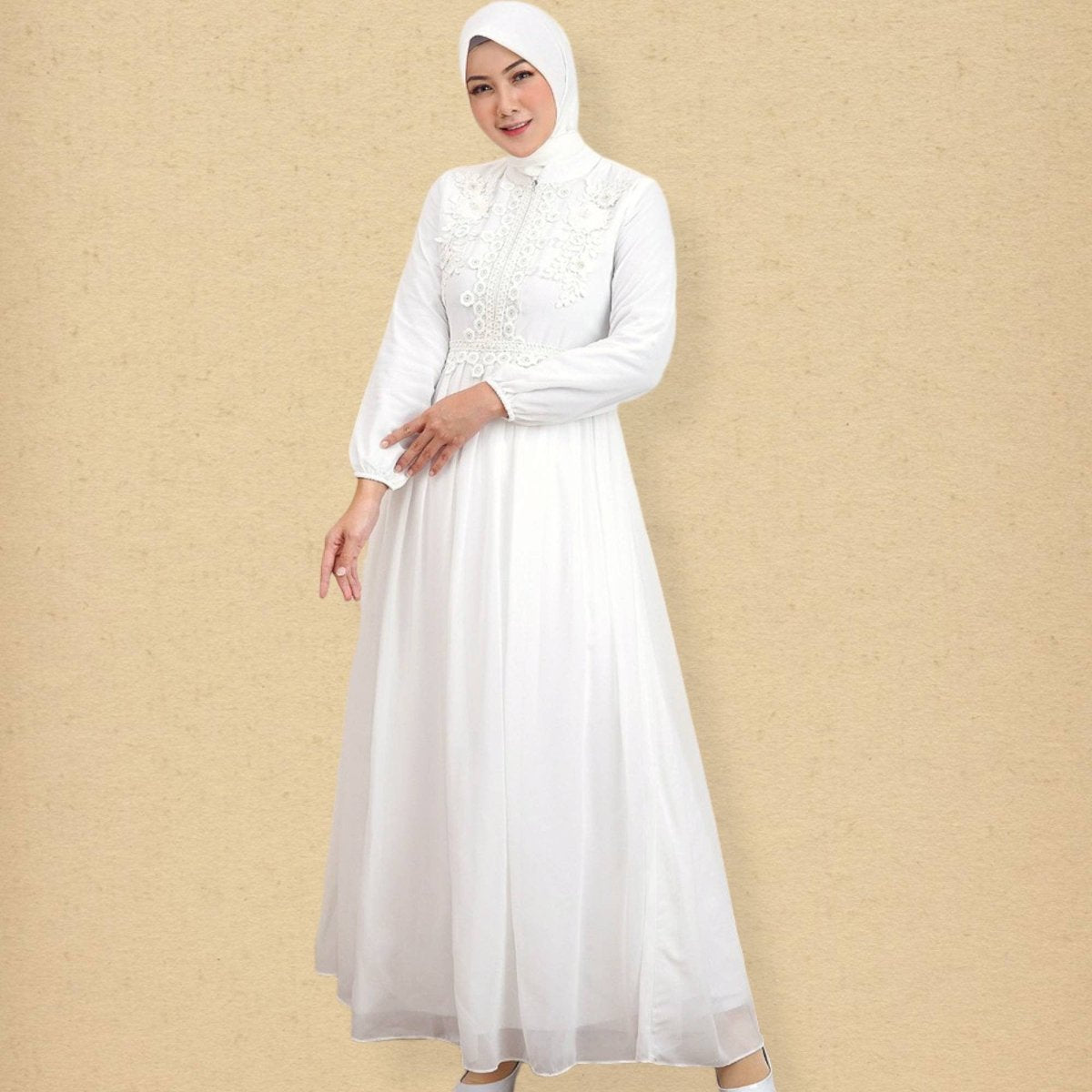 White Abaya for Women Modest Muslim Dress - Zhaviah
