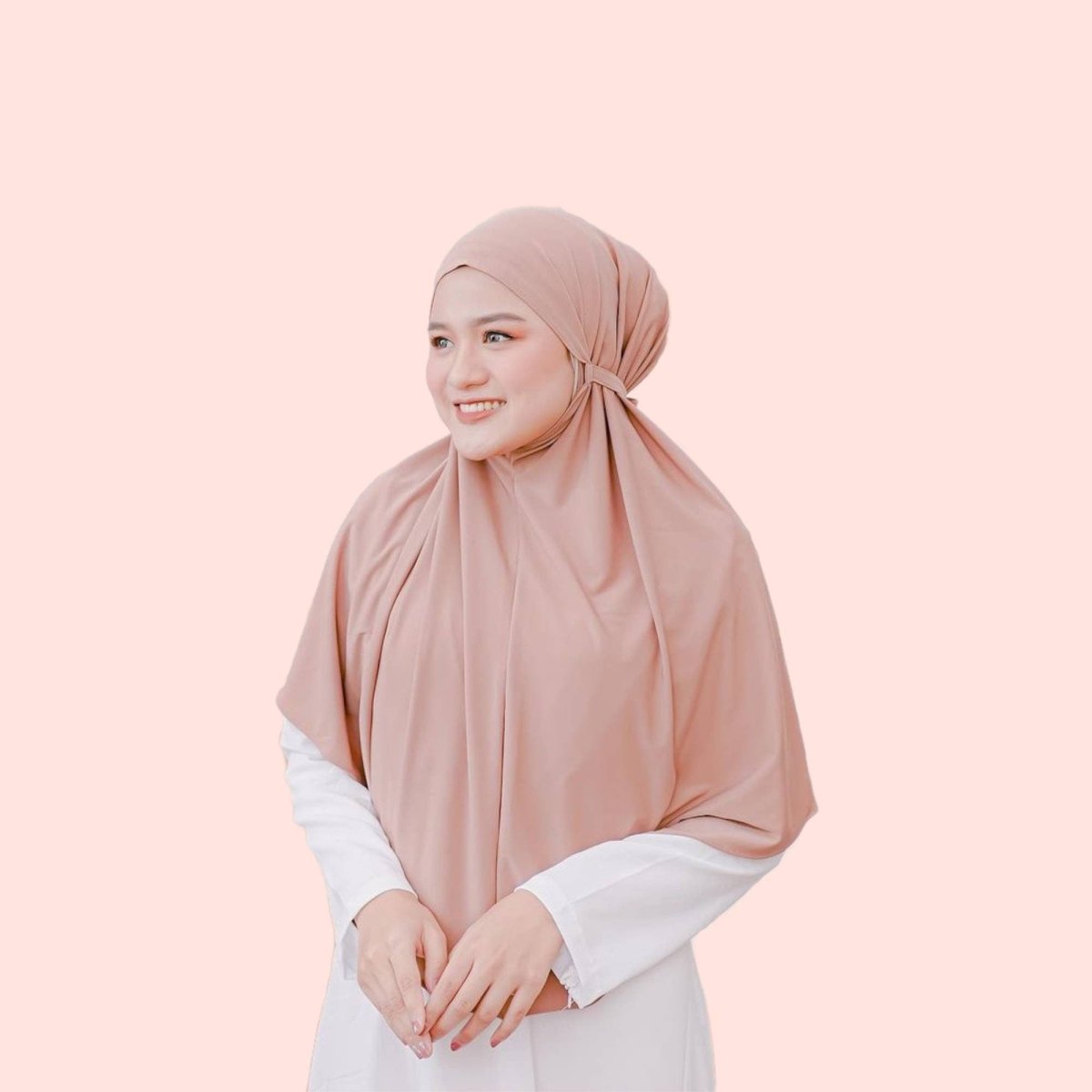 Long Khimar Hijab for Muslim Women, Instant Jersey Hijab Ribbon