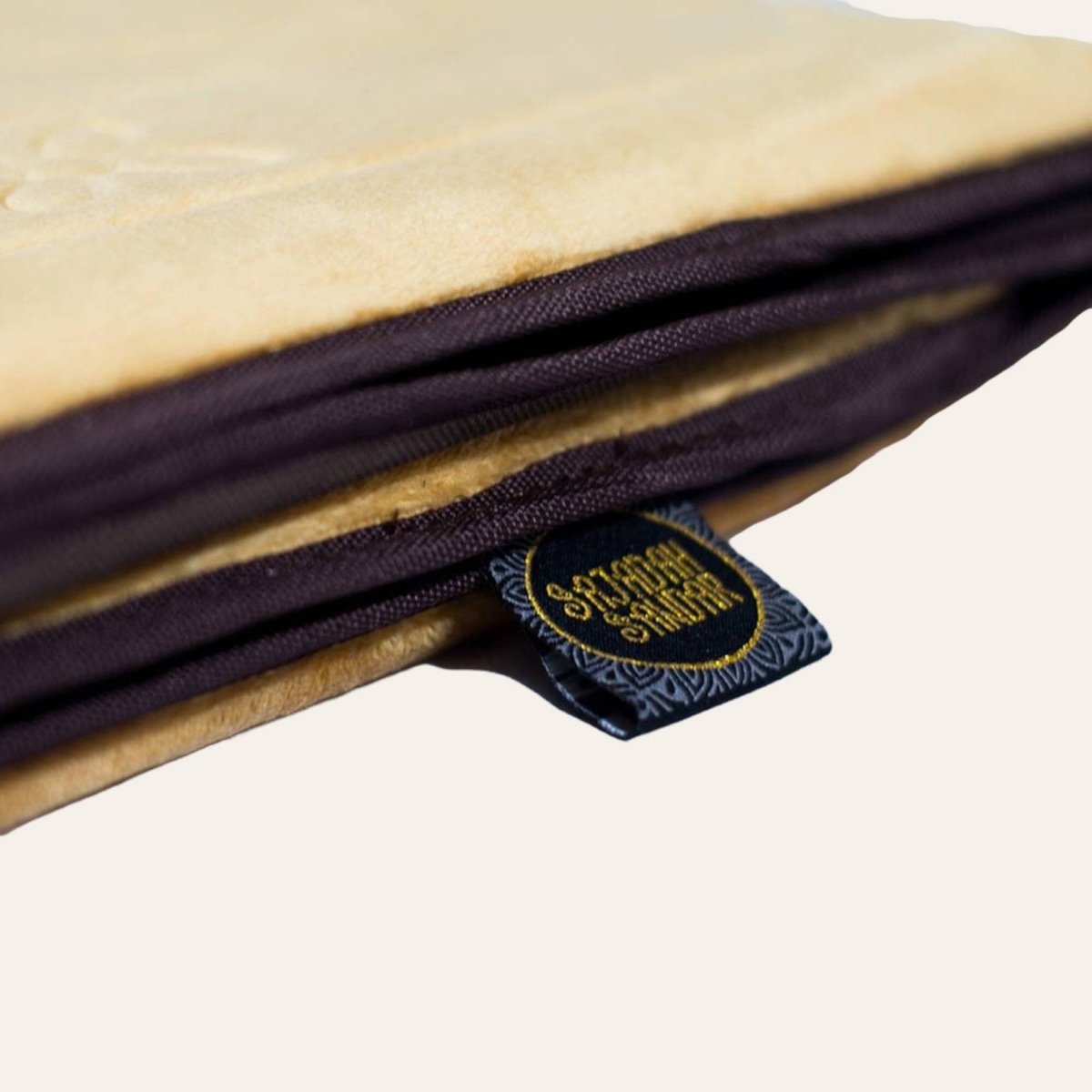 Yellow Luxury Velvet Prayer Mat for Back Rest