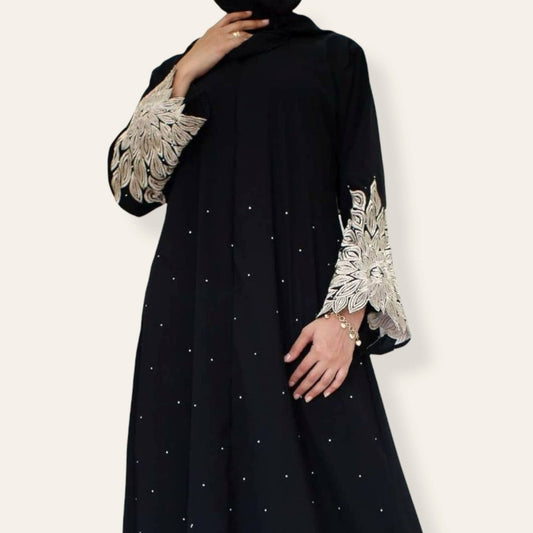 Embroidered Black Abaya Dubai Style for Women
