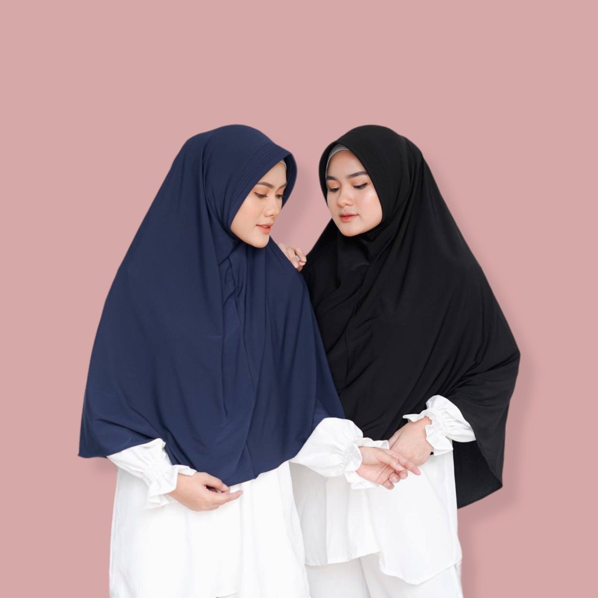 Long Khimar Hijab for Muslim Women, Instant Jersey Hijab Ribbon