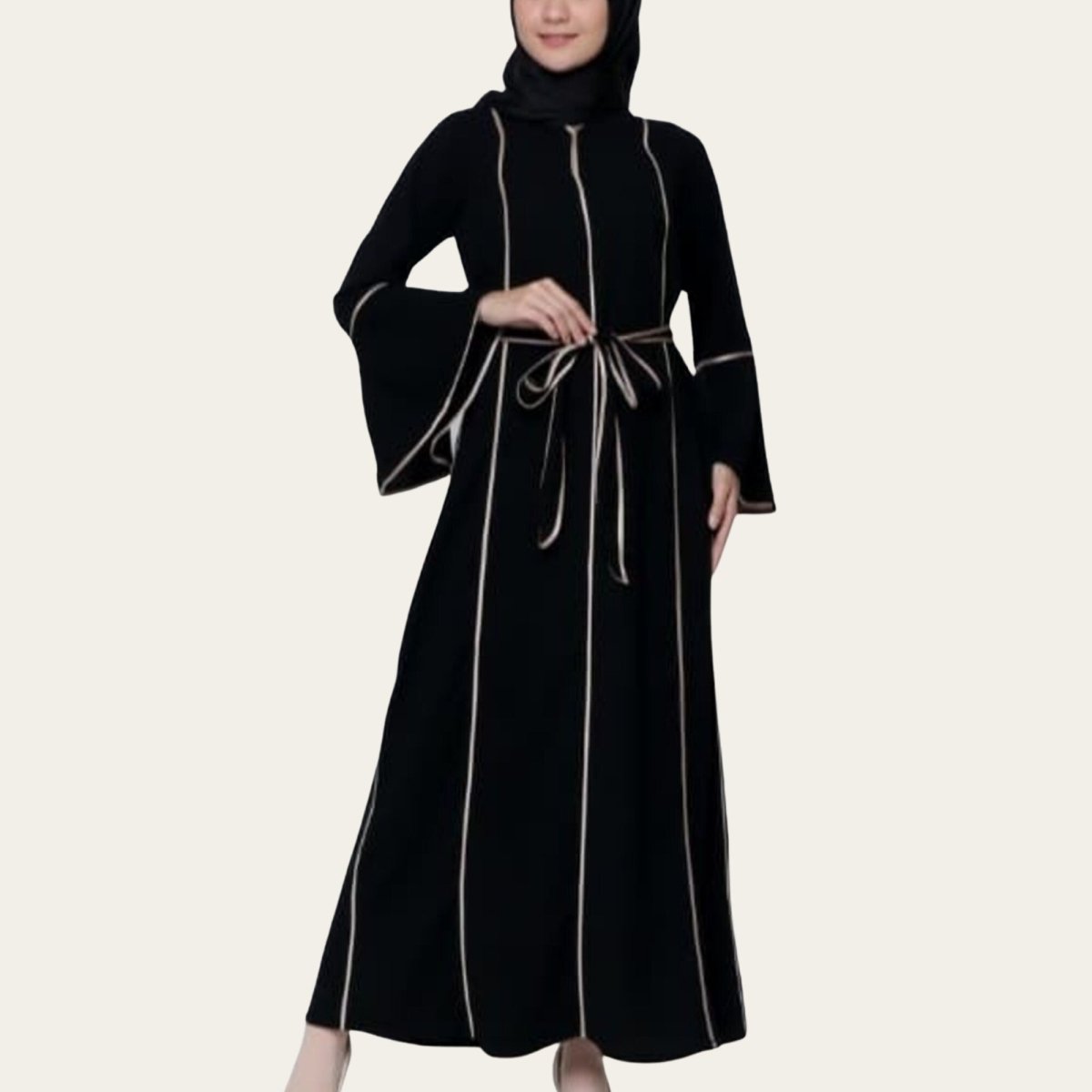 Black Abaya for Women with Belt | Zhaviah