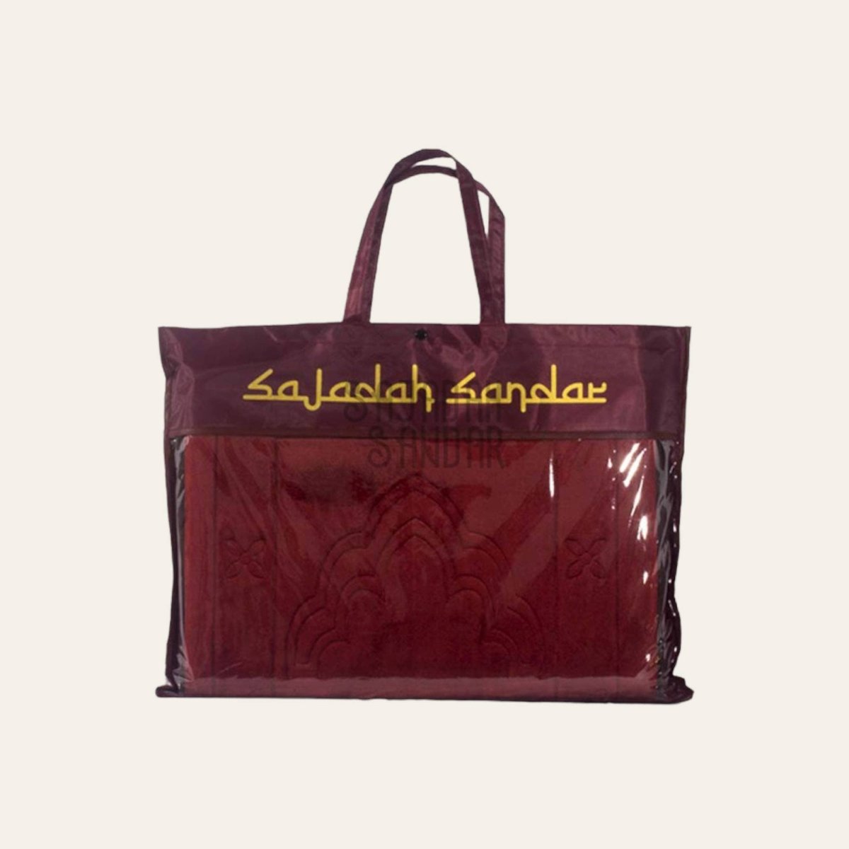 Red Back Rest Soft Prayer Mat For Hajj and Umrah