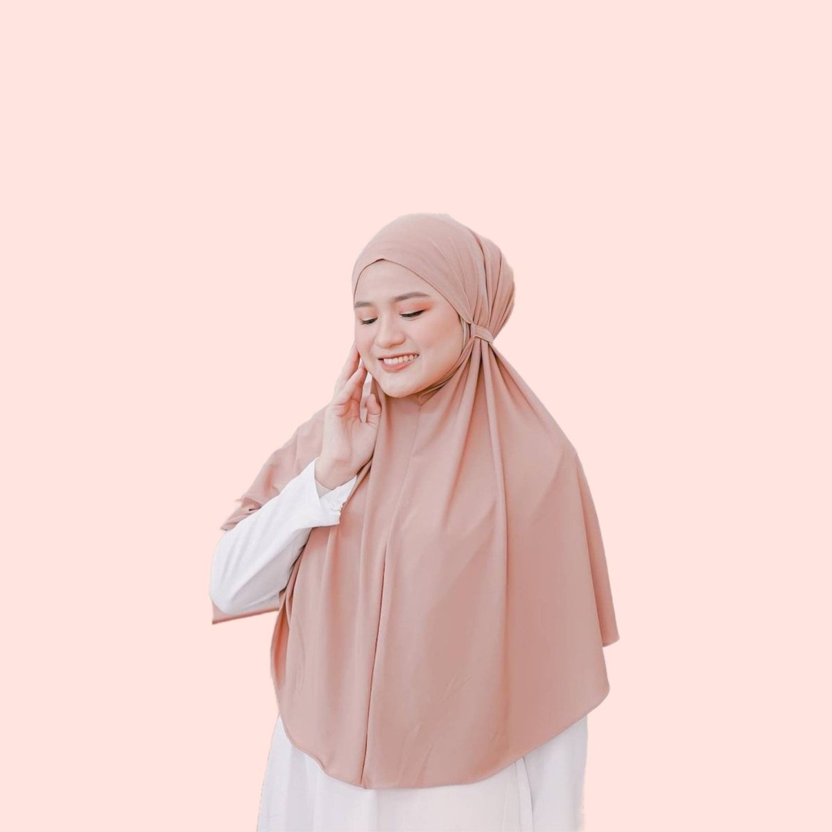 Long Khimar Hijab for Muslim Women, Instant Jersey Hijab Ribbon