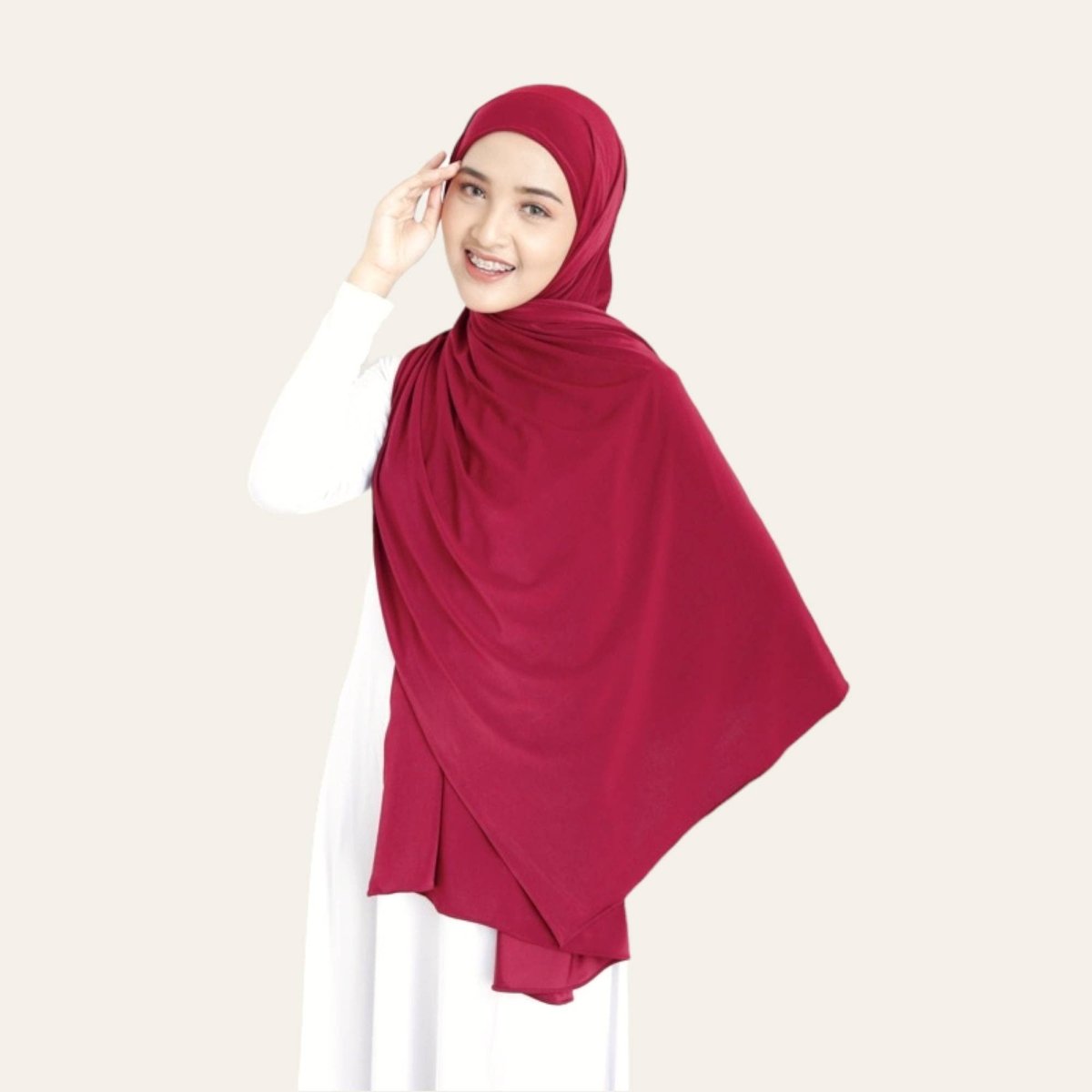 red maroon hijab shawl pashmina