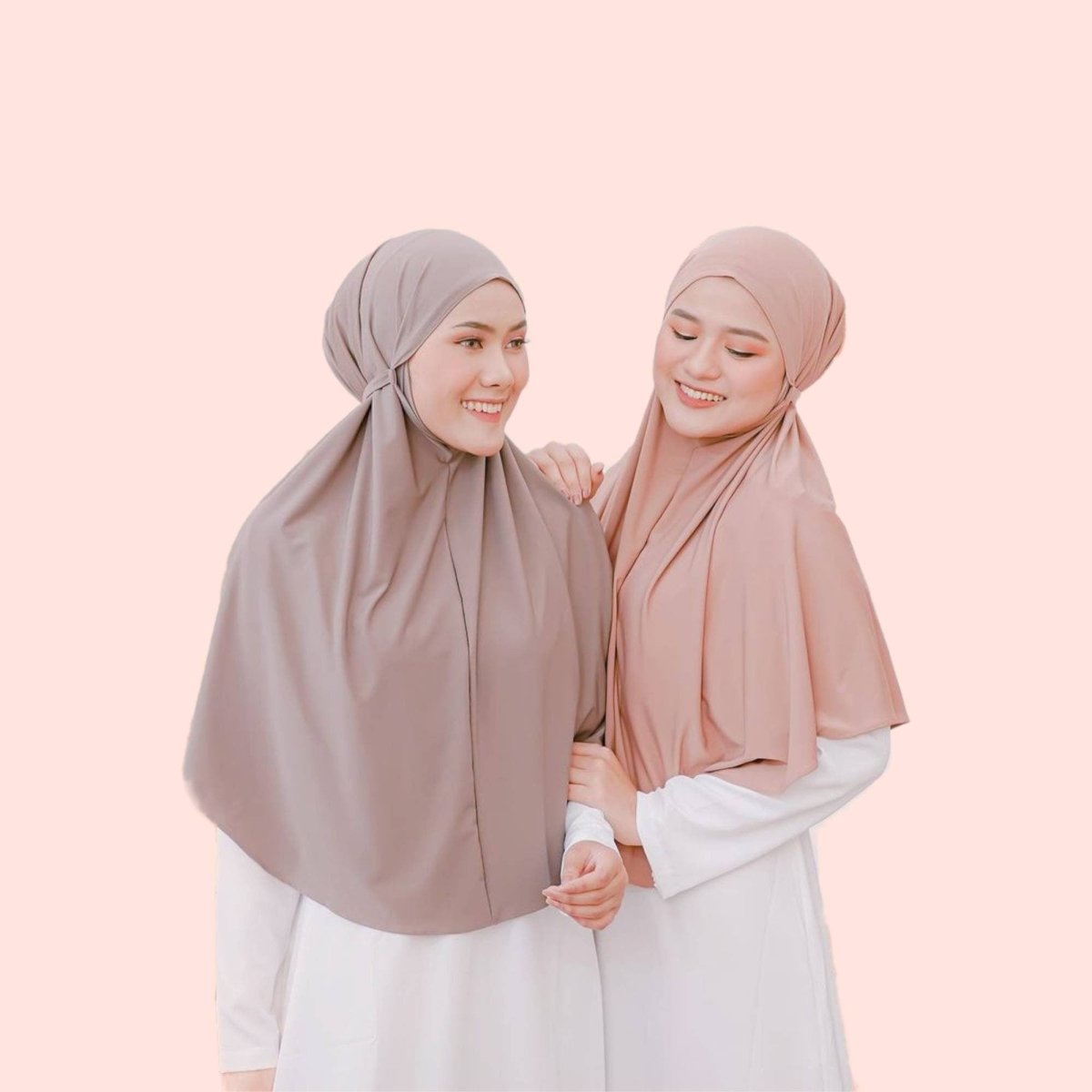 Long Khimar Hijab for Muslim Women, Instant Jersey Hijab Ribbon