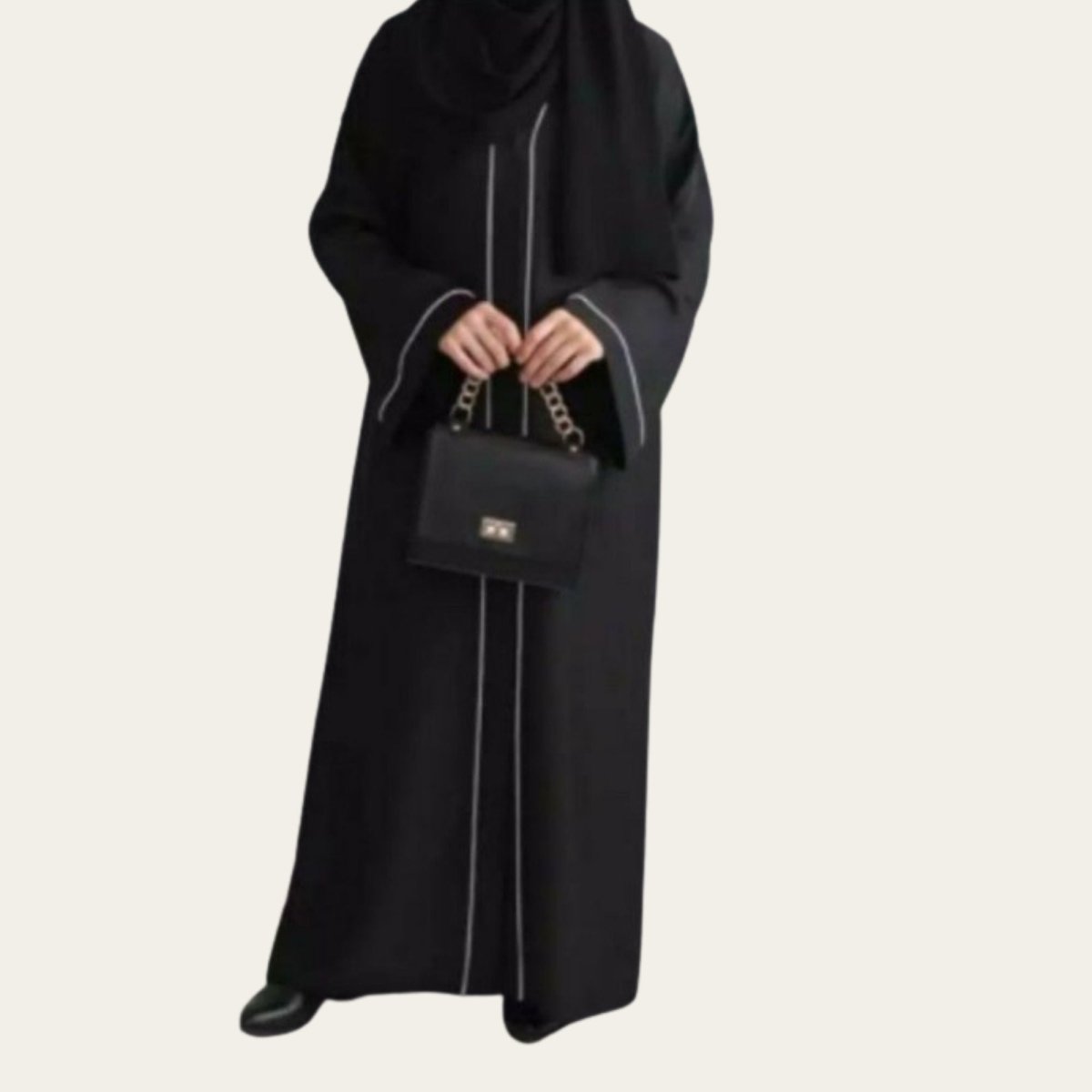 Black Turkish Abaya Open Front for Women Muslim