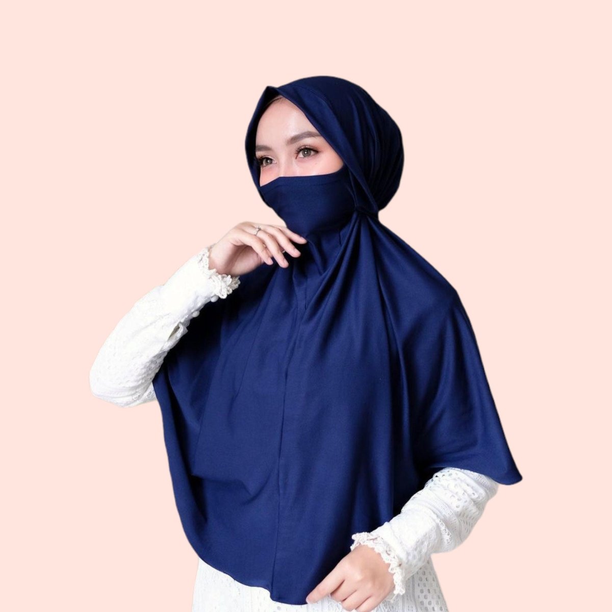 Navy Niqab Instant Khimar