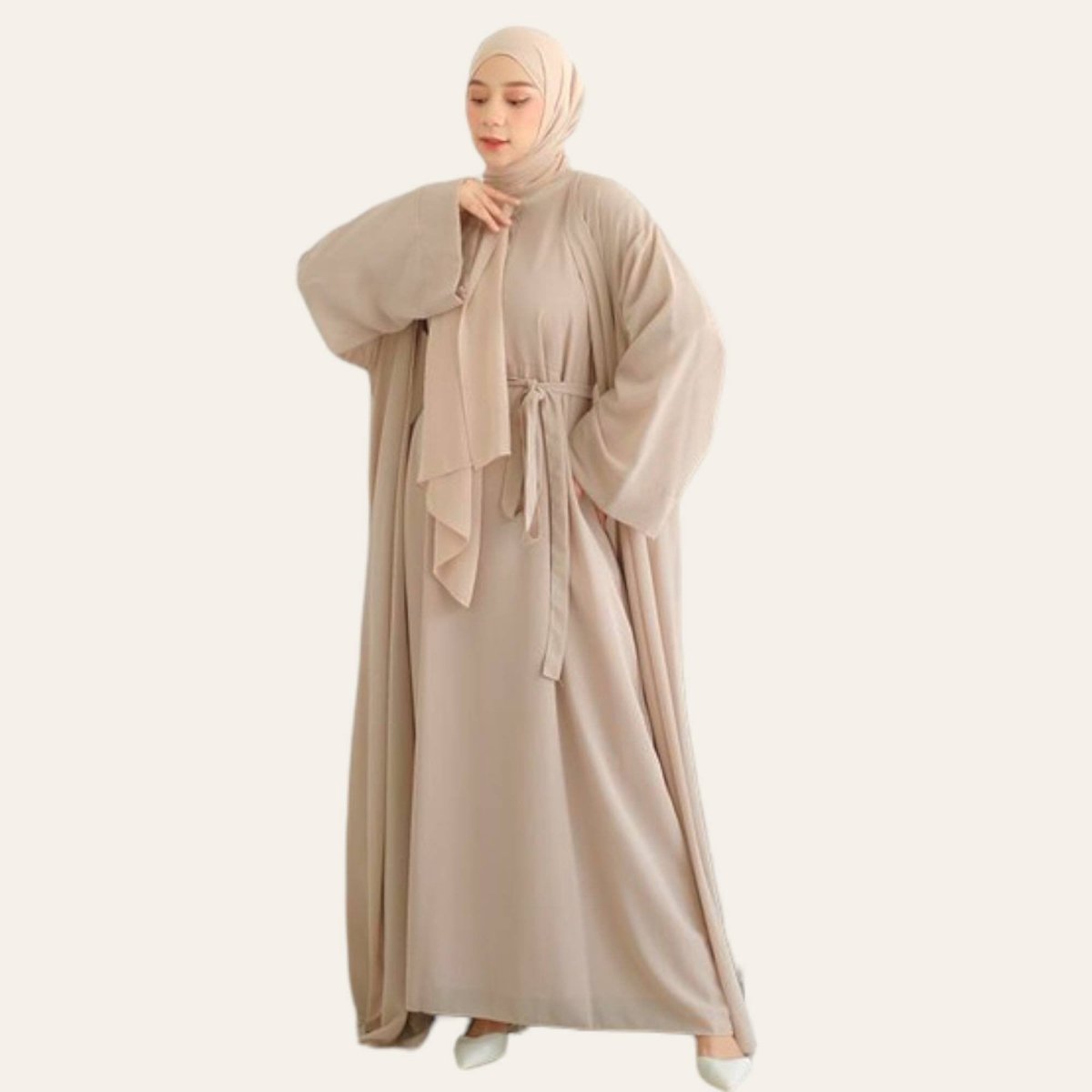 Cream Abaya for Women Modest Muslim Dress - Zhaviah