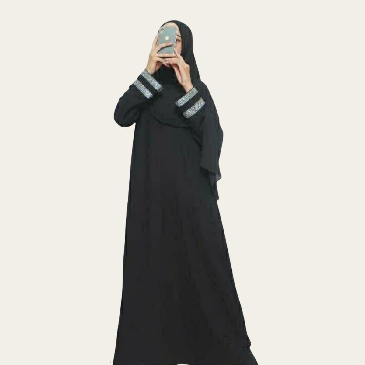 Woman Lace Black Abaya Dubai for Eid Dress