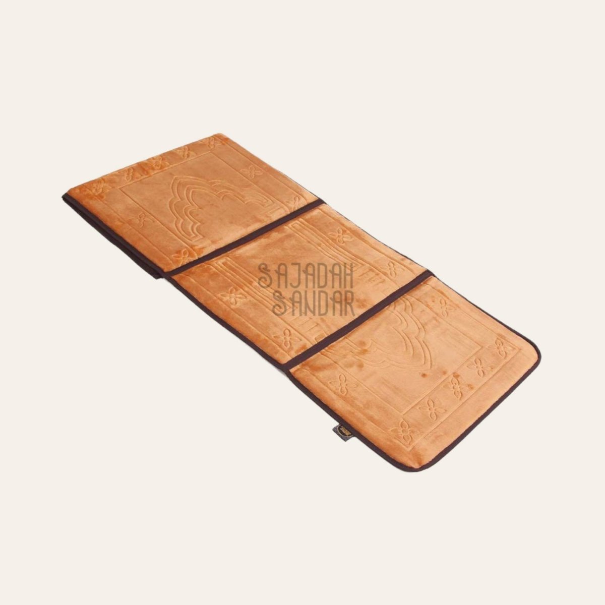 Yellow Luxury Velvet Prayer Mat for Back Rest