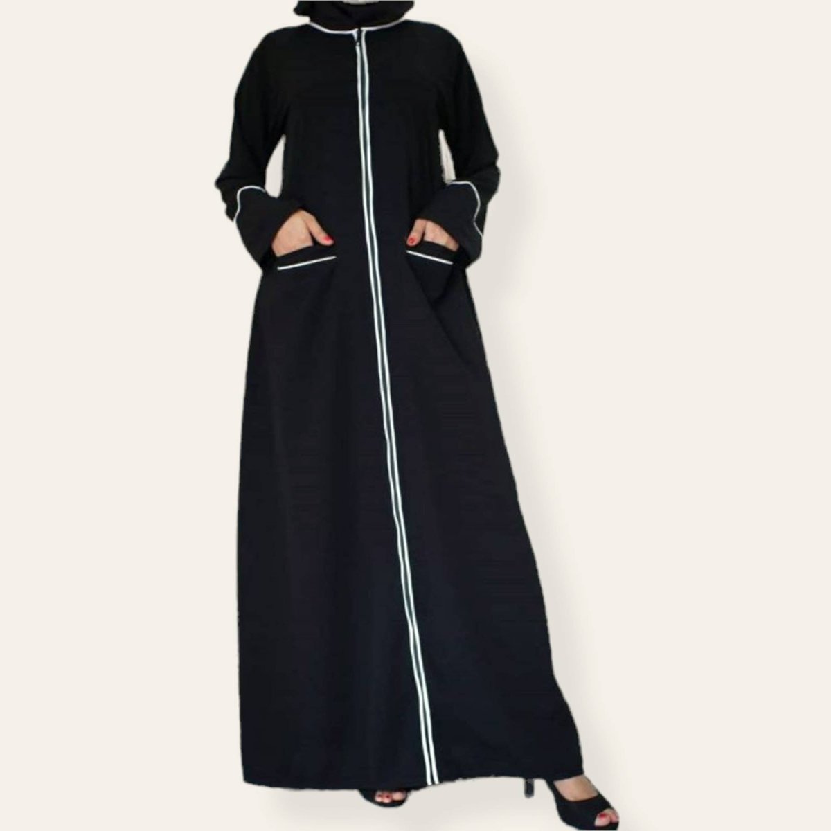 Women Black Abaya for Eid Dresses with Pocket | Zhaviah