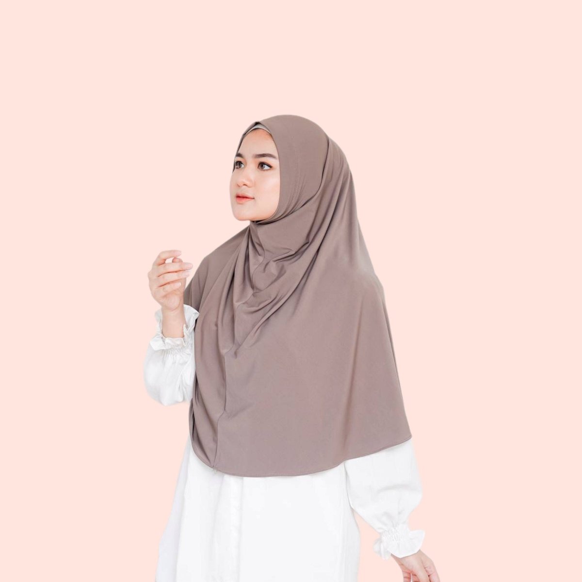 brown Instant Jersey Hijab Khimar