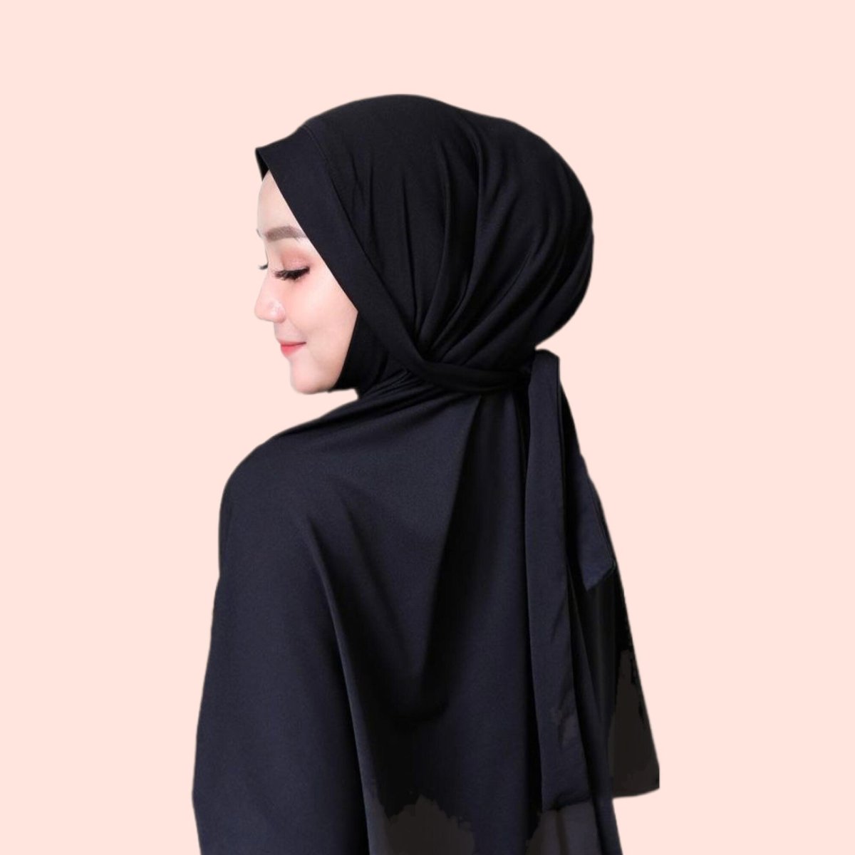 Black Jersey Instant Hijab Khimar for Women Muslim