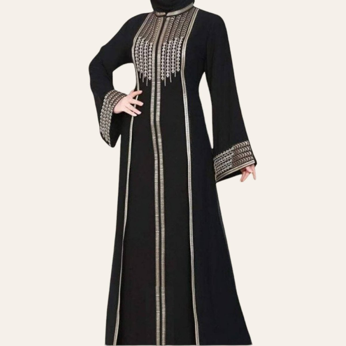 Embroidered Black Abaya for Women Eid Dress