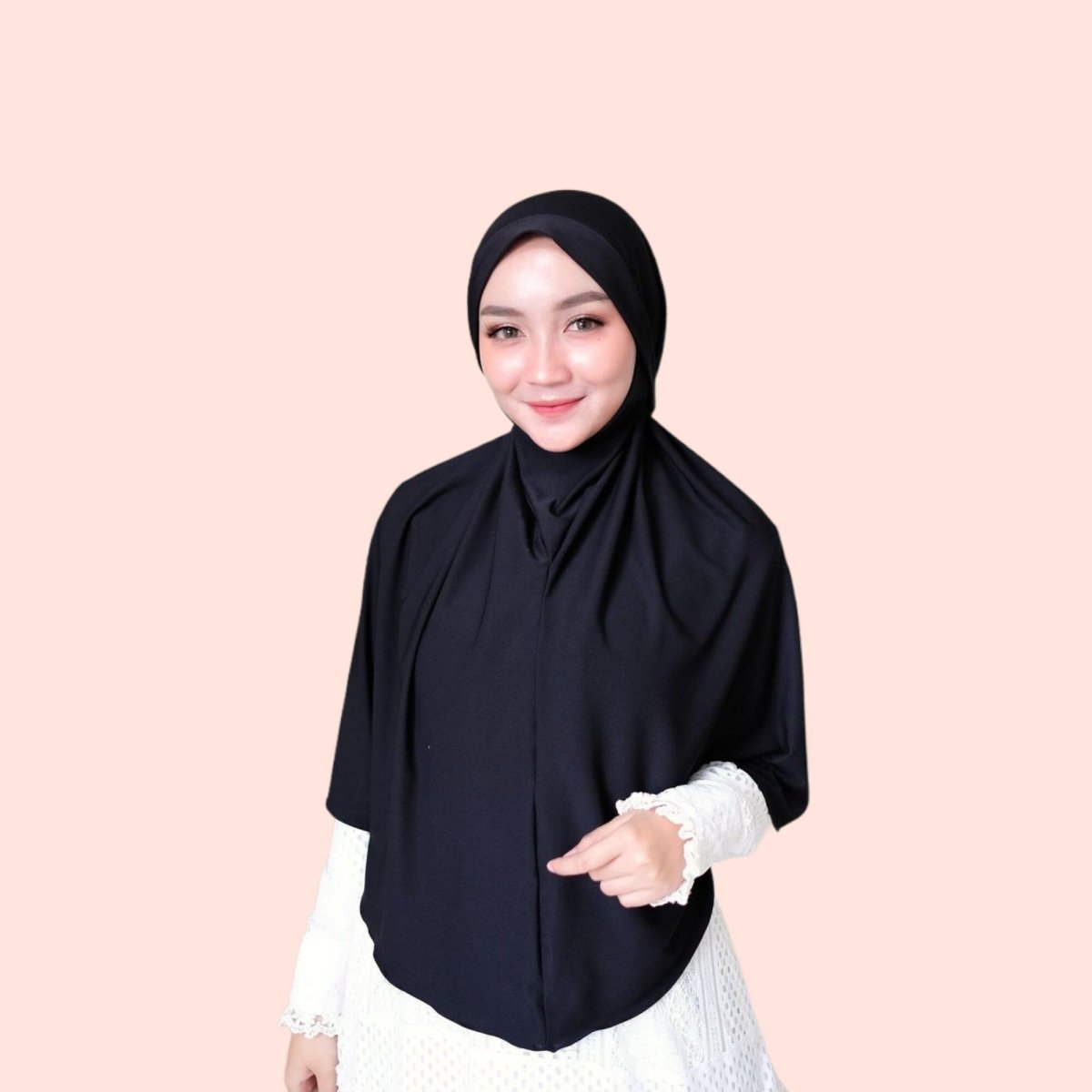 Black Jersey Instant Hijab Khimar for Women Muslim