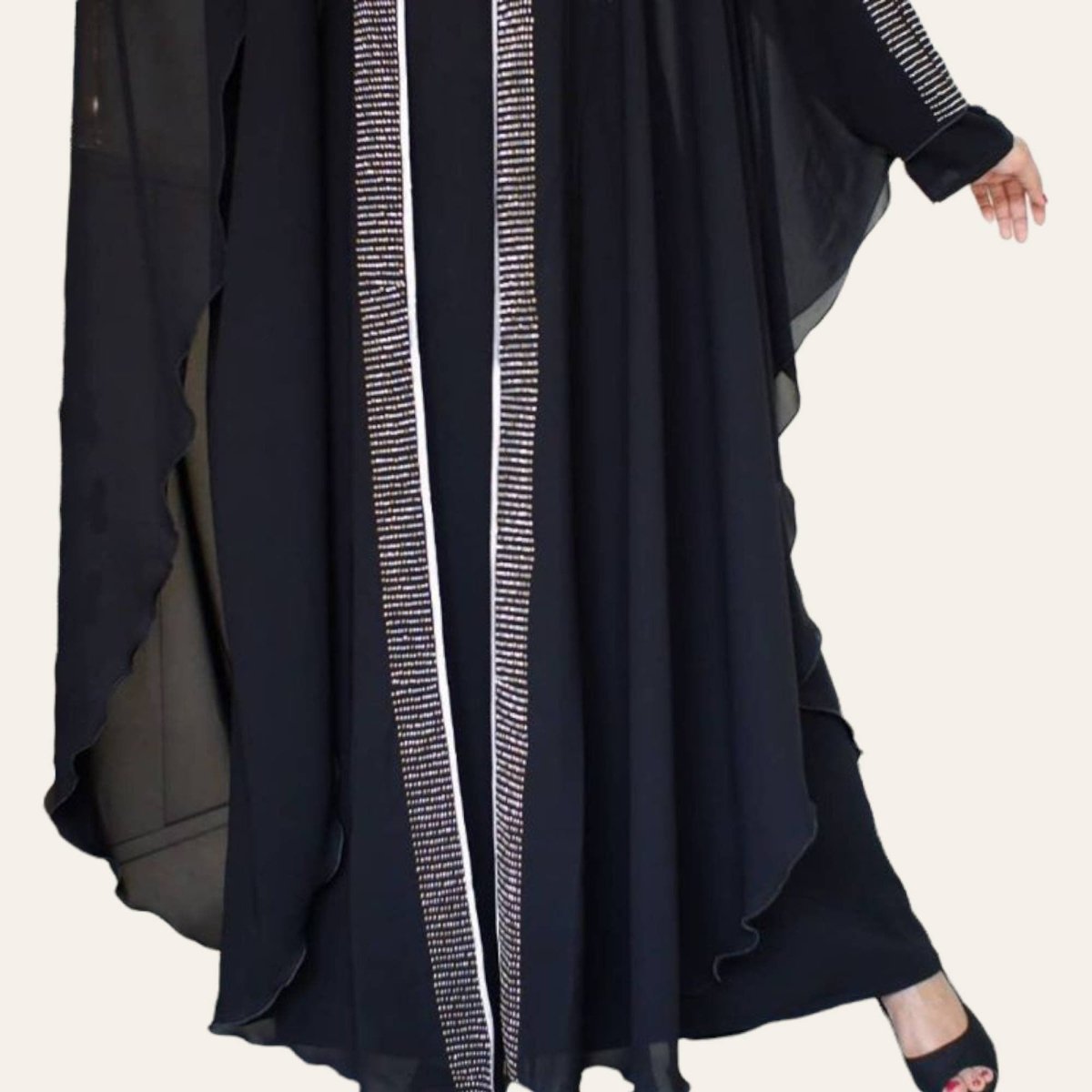 Black Kaftan Abaya Dubai Batwing for Women Muslim