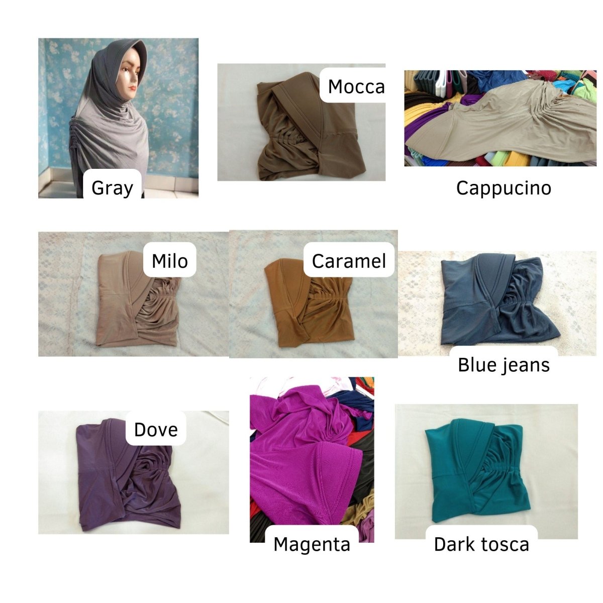 Plain Khimar Veil, Ruffle Hijab Rumina