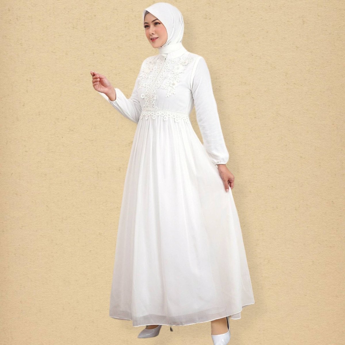 White Abaya for Women Modest Muslim Dress - Zhaviah