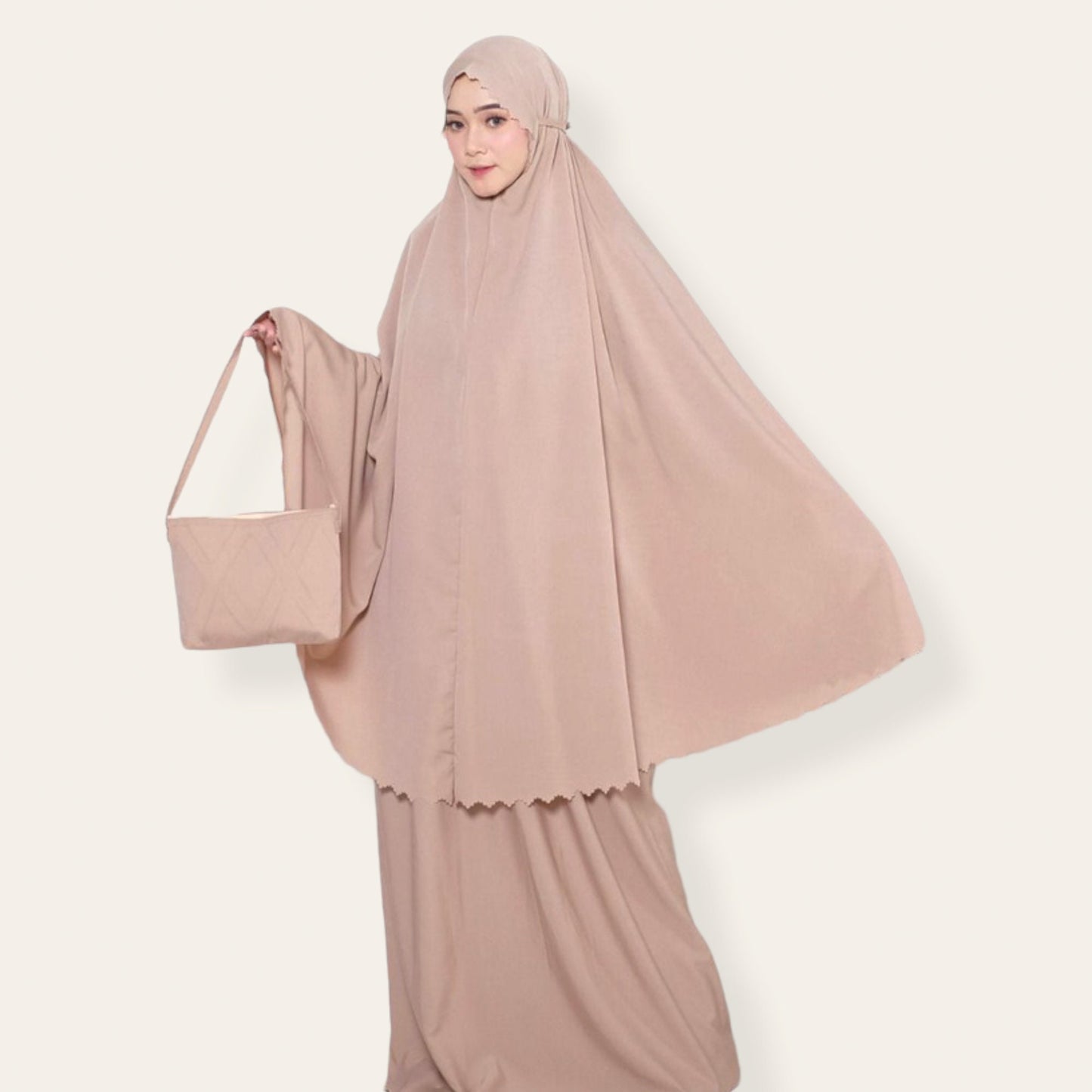 brown Modest Salah Prayer Robe Silk Abaya for Women Muslim