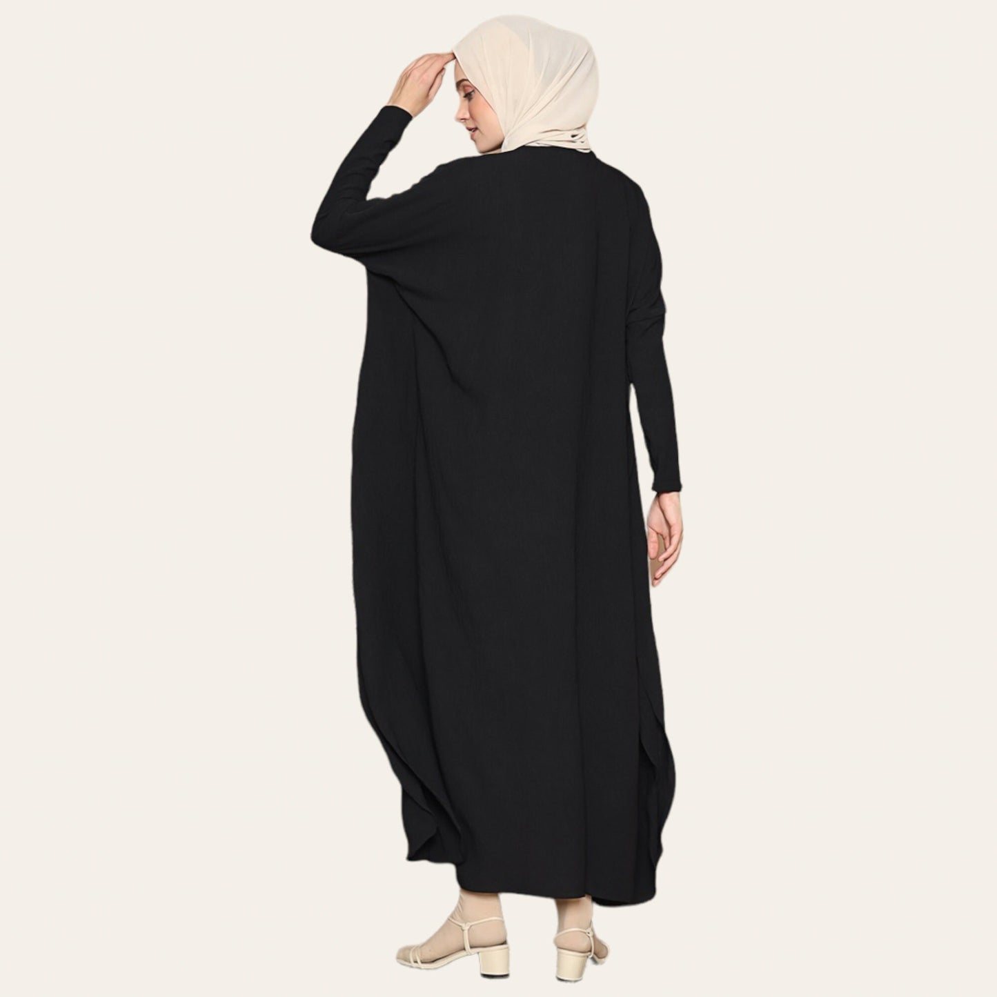 Black Plain Abaya Eid Dress for Women | Zhaviah