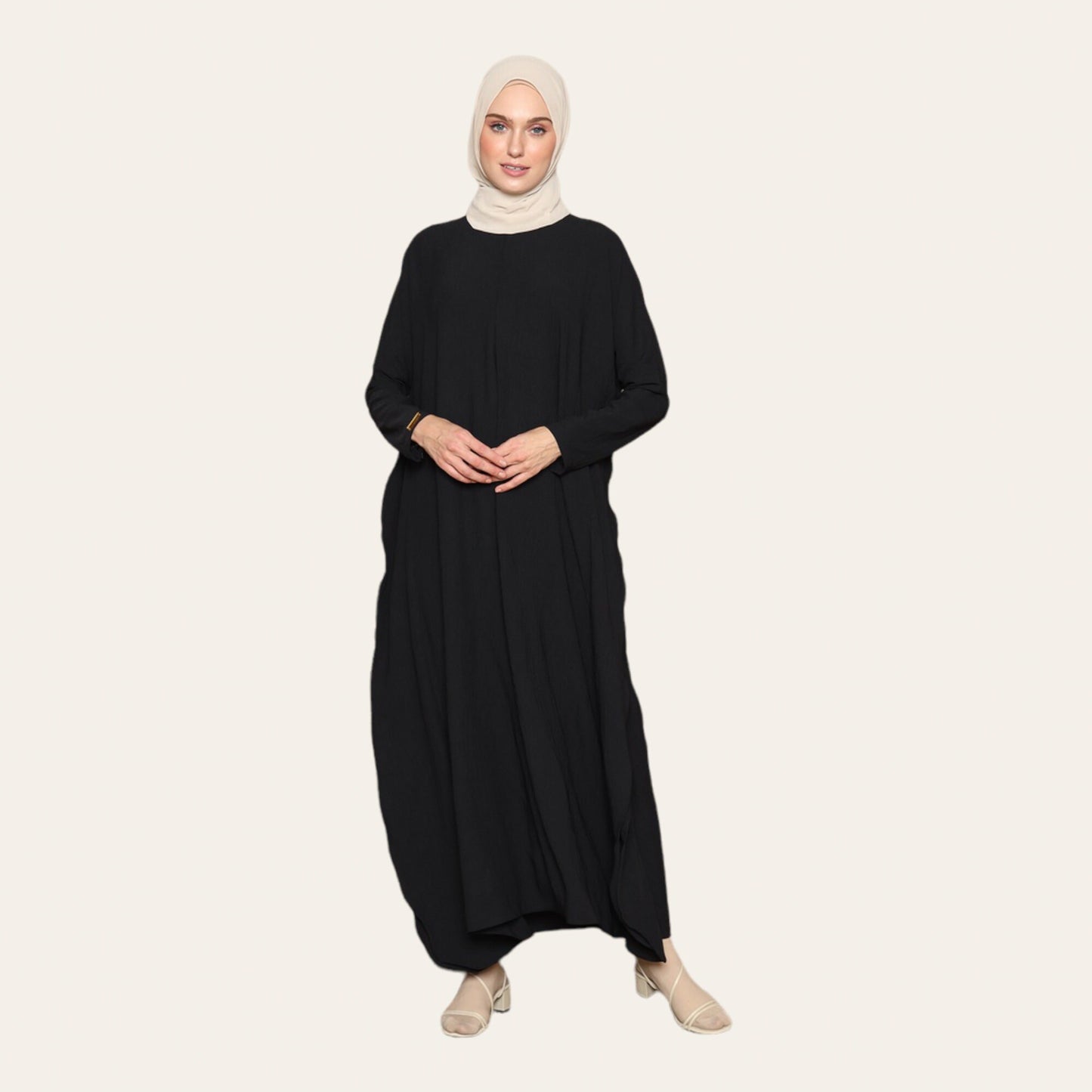 Black Plain Abaya Eid Dress for Women | Zhaviah